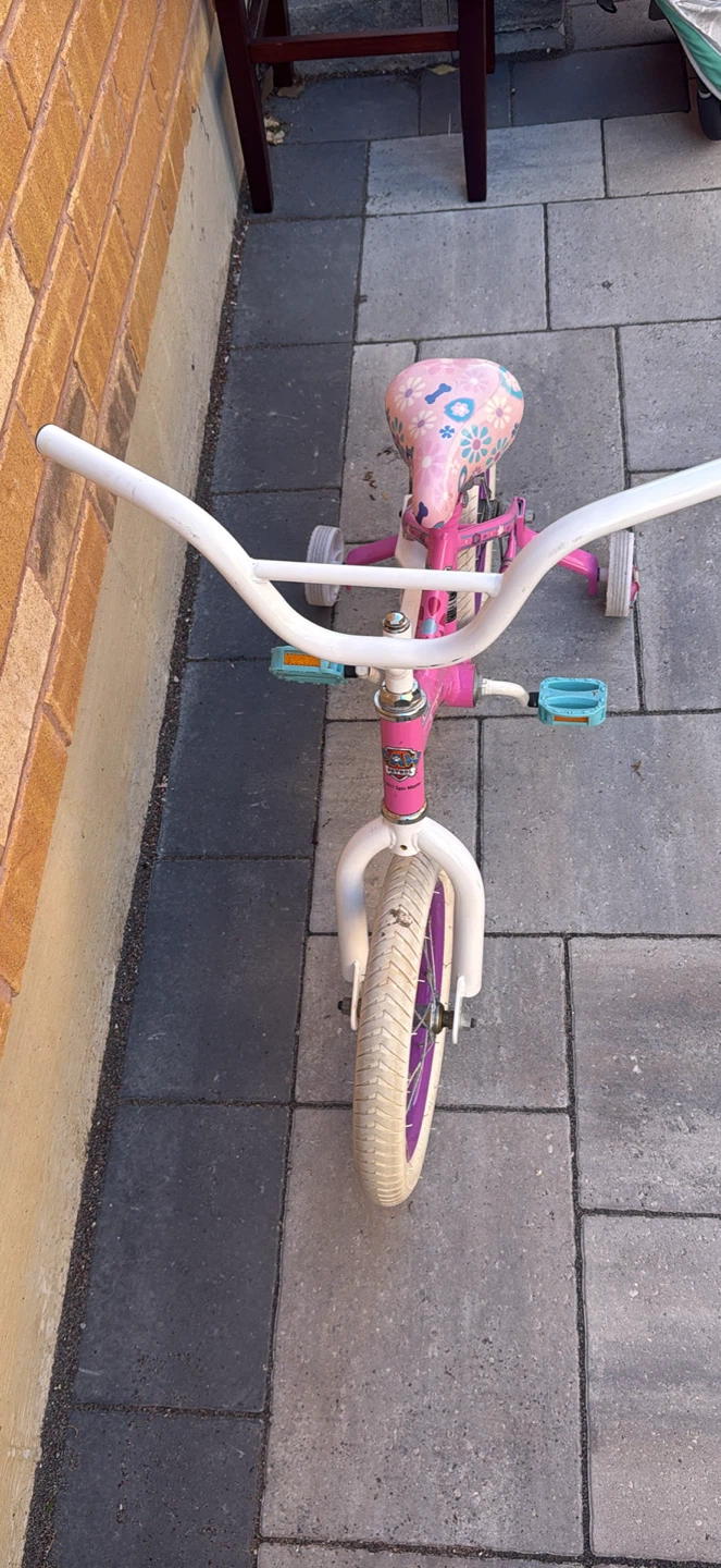 Pink Kids' Bike with Training Wheels - photo 2
