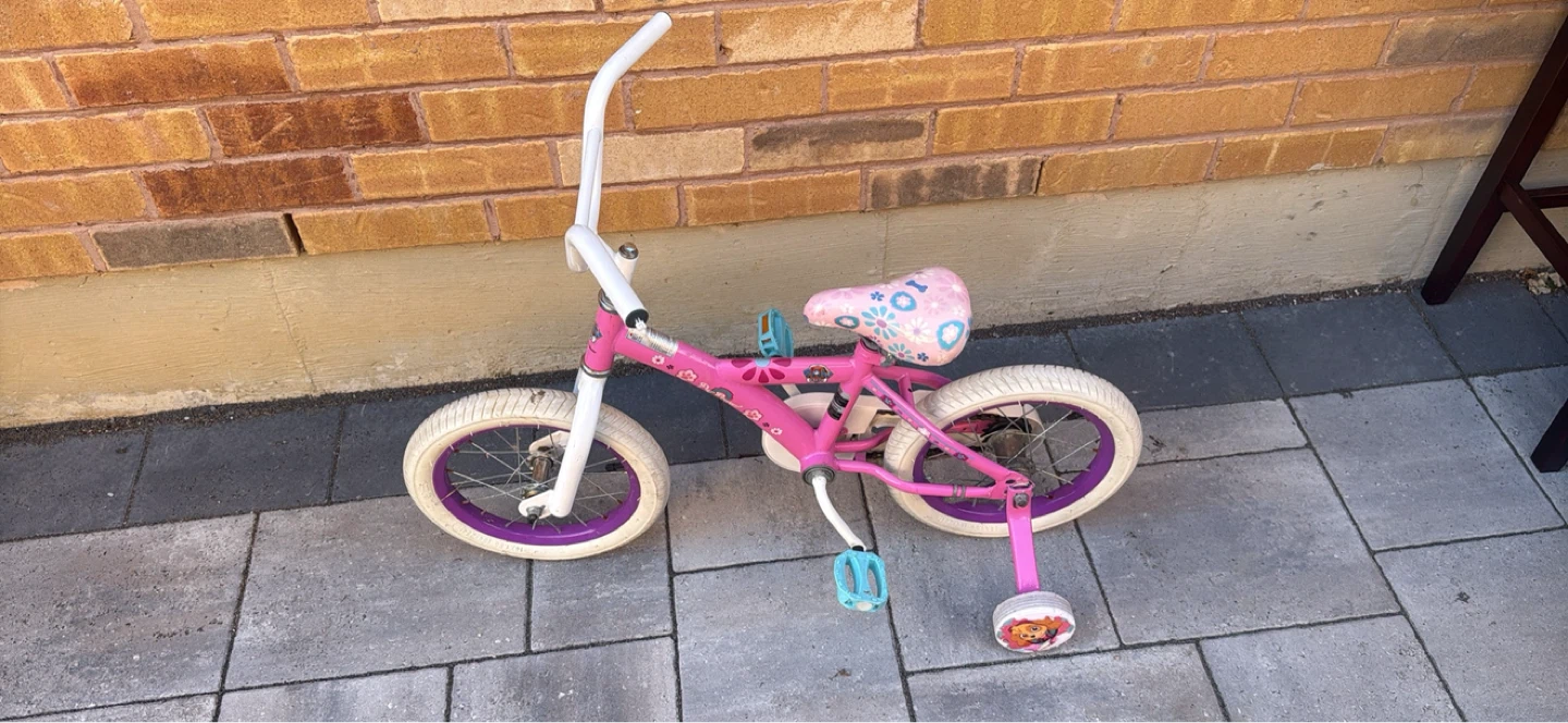 Pink Kids' Bike with Training Wheels