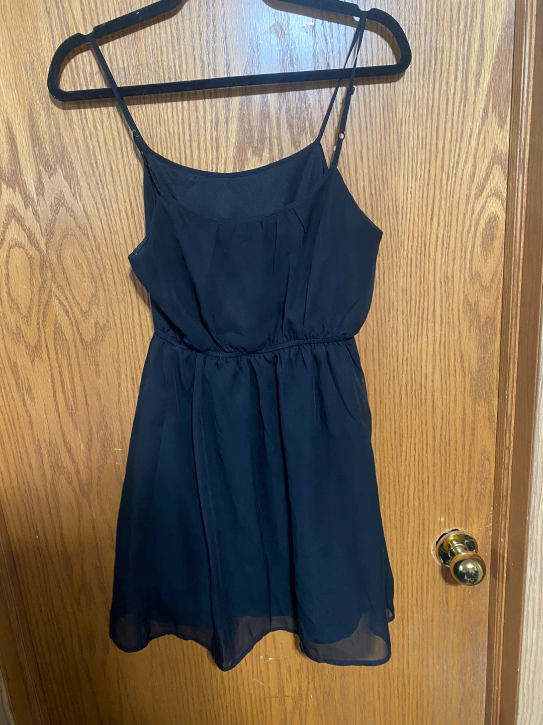 Black Spaghetti Strap Chiffon Dress - photo 5