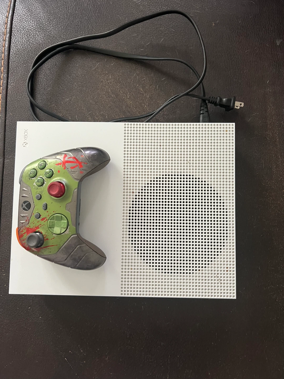 Xbox One S with Doom Dark Ages Limited Edition controller