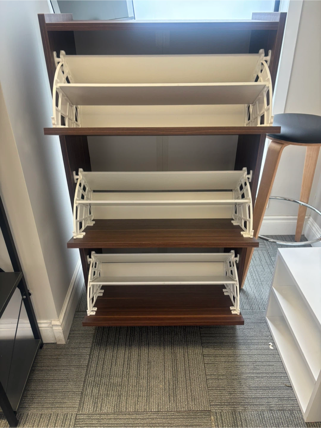 Wooden Shoe Rack with 3 Flip Drawers - photo 2