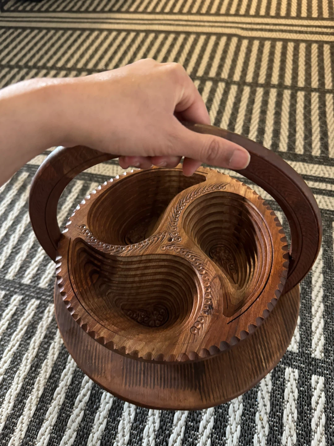 Wooden Folding Serving Basket