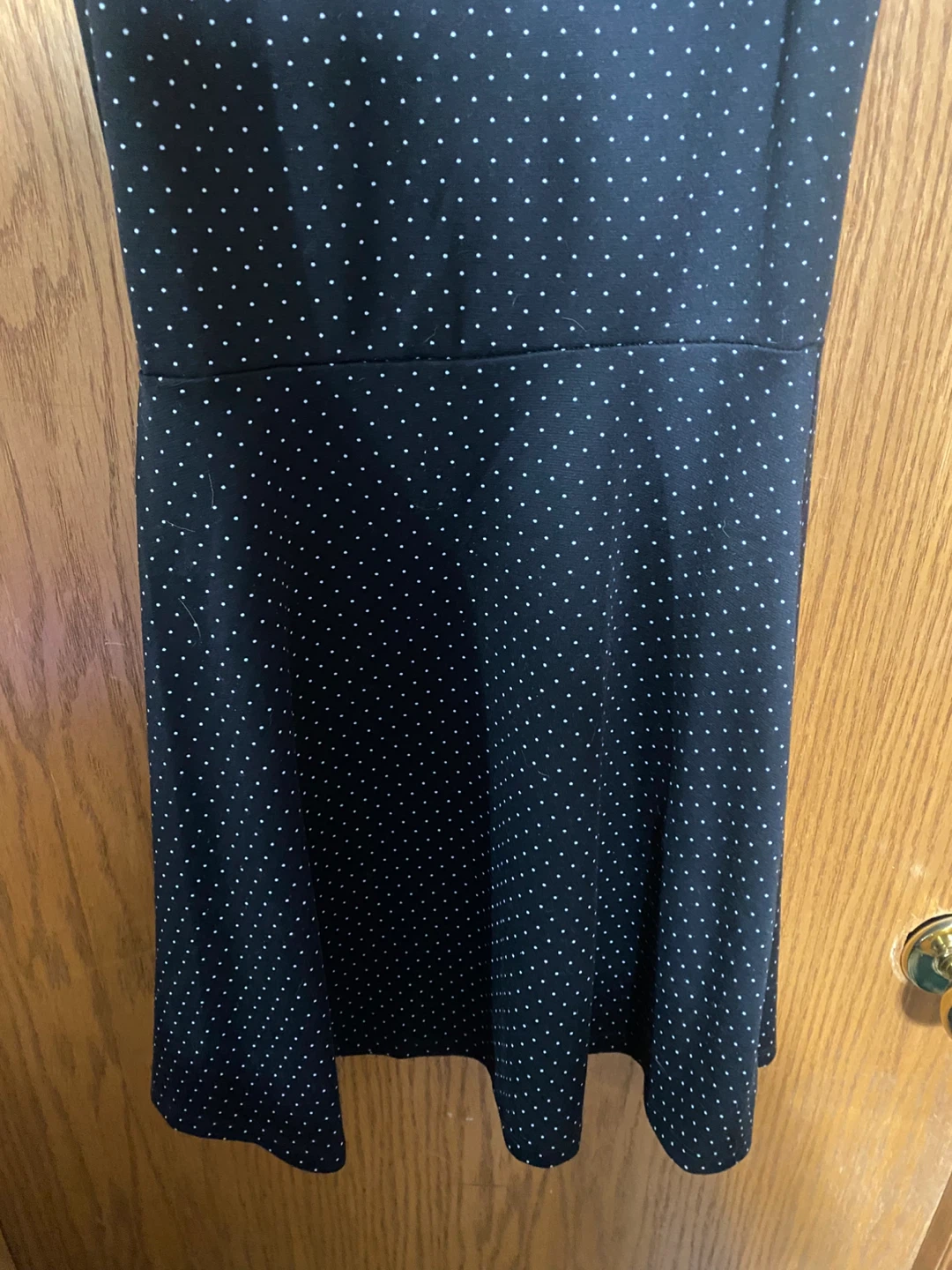 Black Polka Dot Fit & Flare Dress with Crisscross Back - photo 3