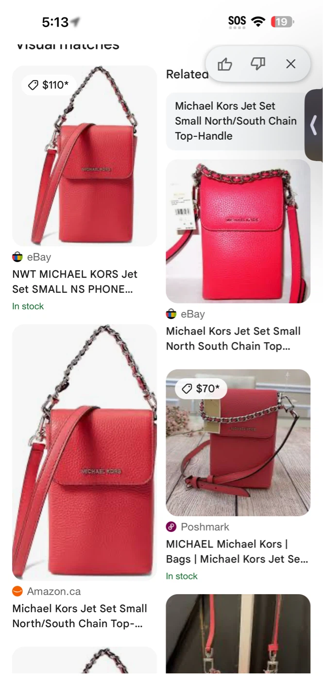 MICHAEL KORS Jet Set SMALL NS PHONE CHAIN CROSSBODY Geranium - photo 2