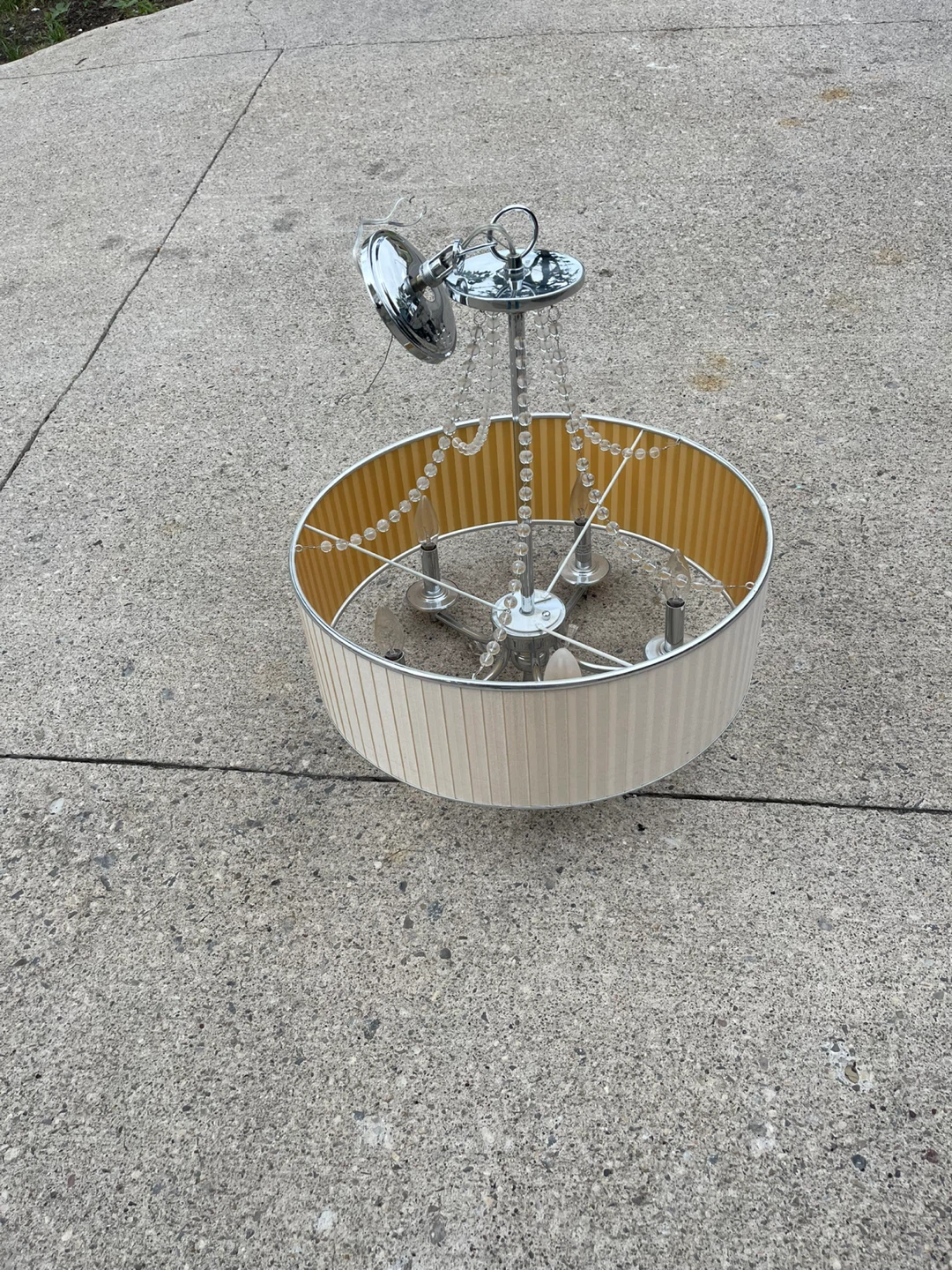 Drum Chandelier with Beaded Accents