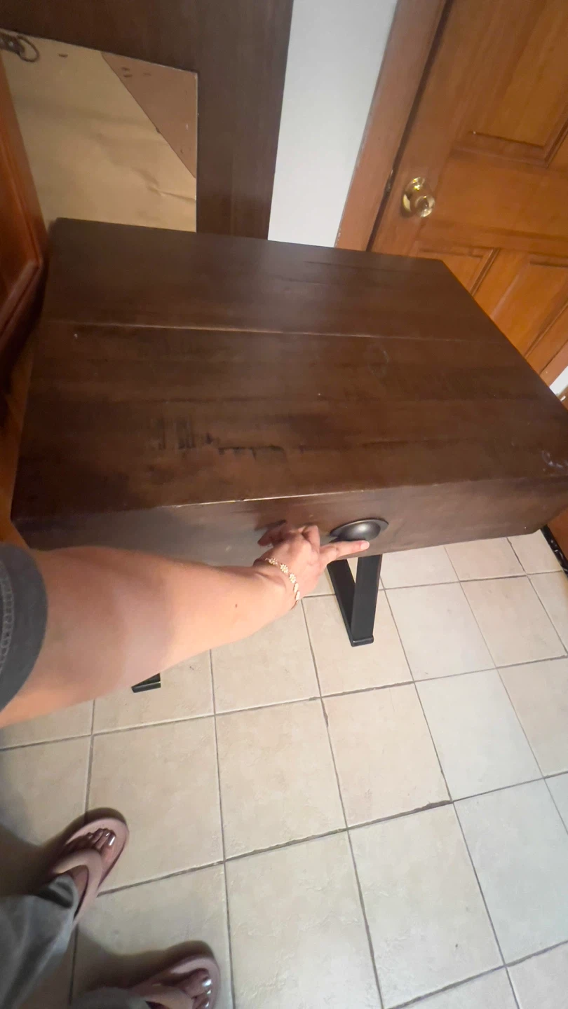 Rustic Wooden Desk with Drawer - photo 2