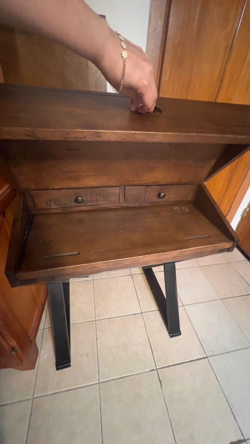 Rustic Wooden Desk with Drawer - photo 3