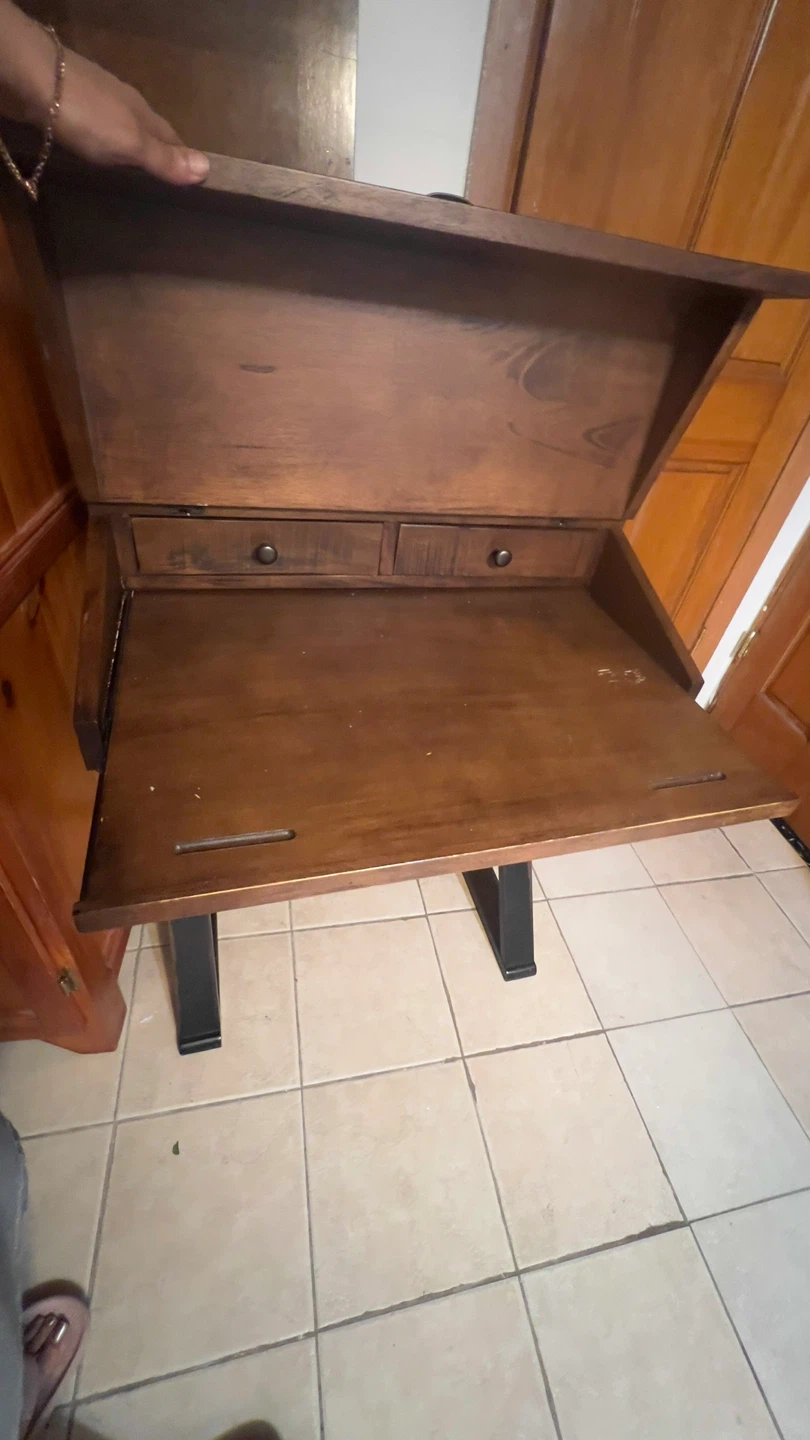 Rustic Wooden Desk with Drawer - photo 4