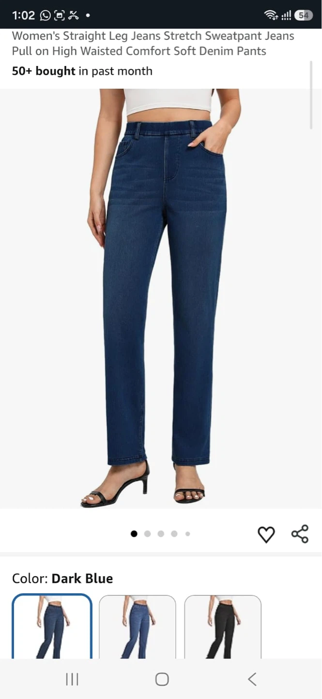Women's Straight Leg Jeans Dark Blue