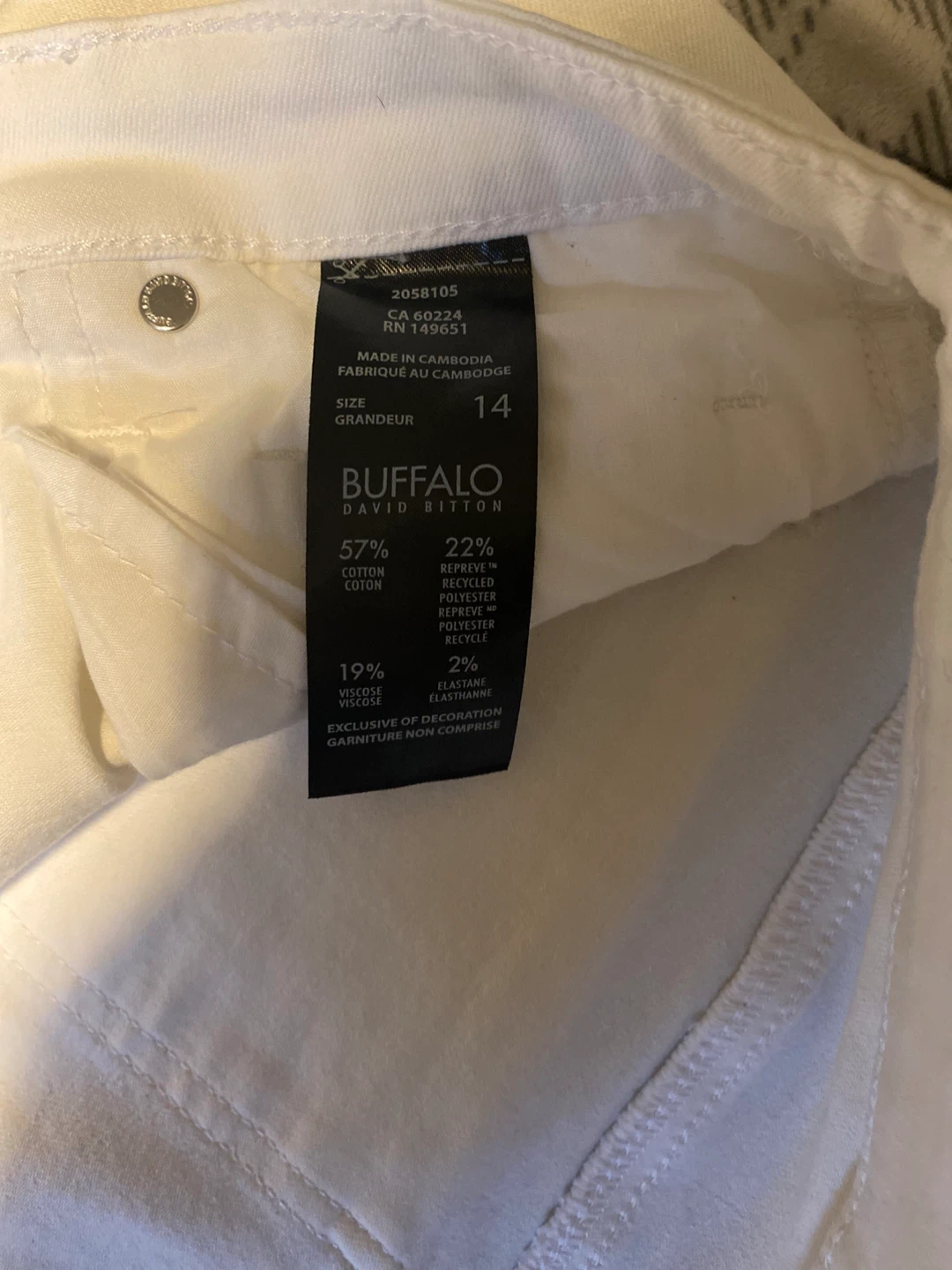 Buffalo David Bitton White Denim Shorts Size 14 - photo 3