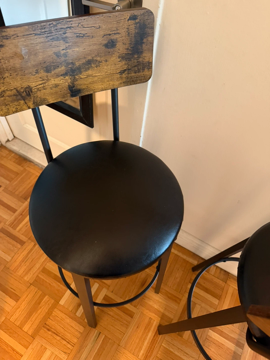 2 wooden on steel Bar Stools Bar Stools - photo 2