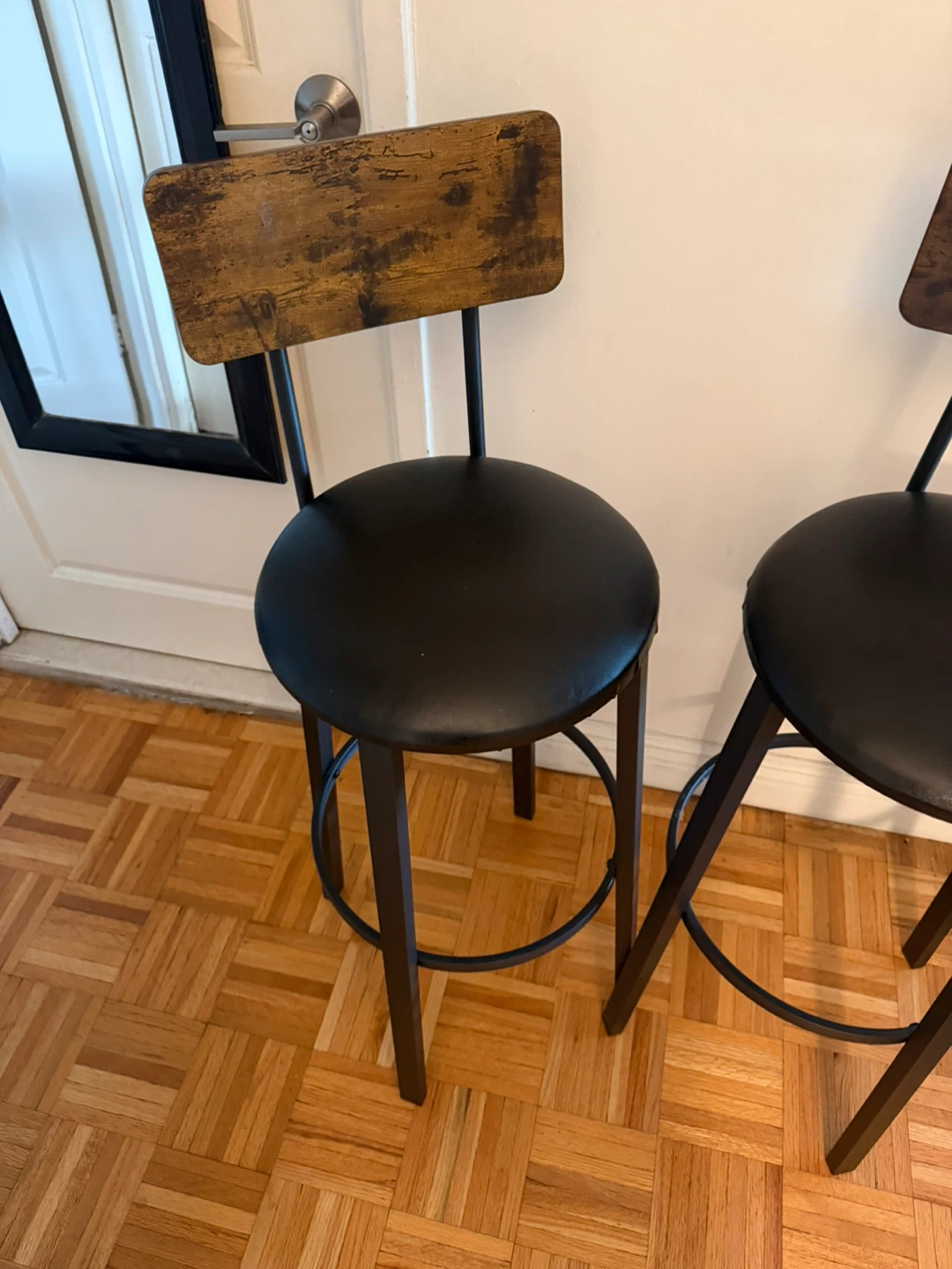 2 wooden on steel Bar Stools Bar Stools - photo 3