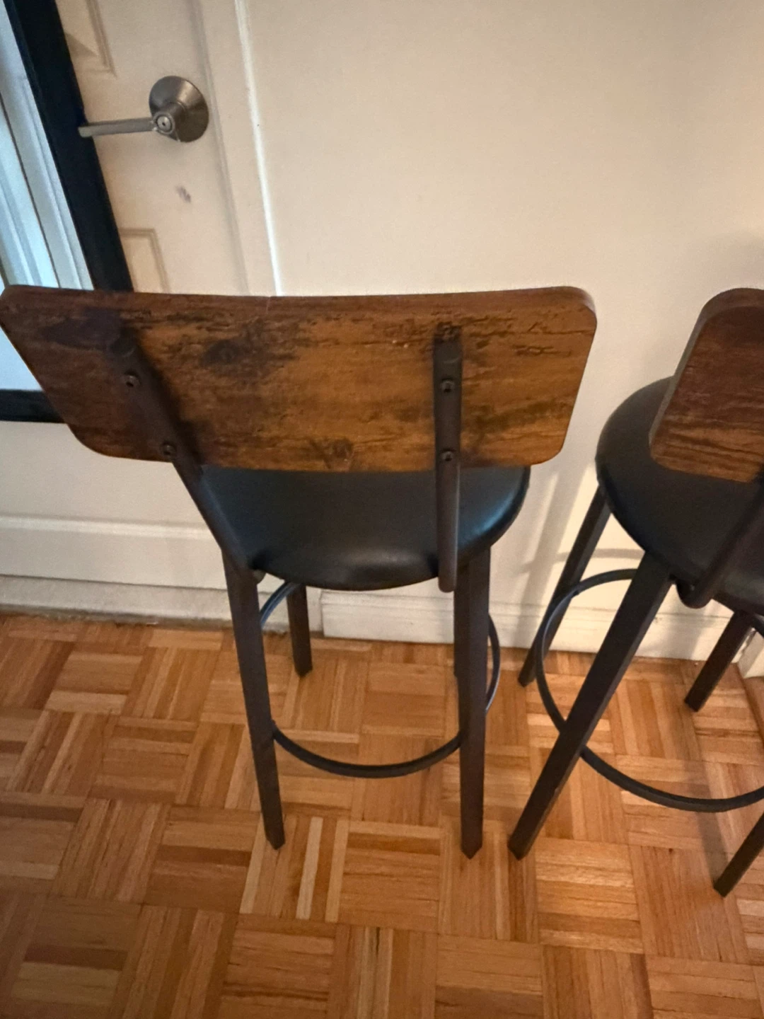 2 wooden on steel Bar Stools Bar Stools - photo 4