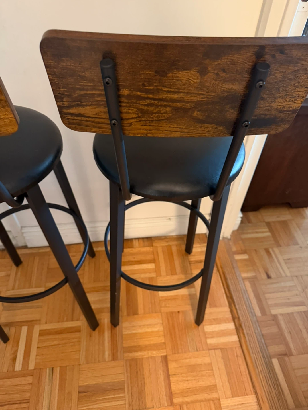 2 wooden on steel Bar Stools Bar Stools - photo 5