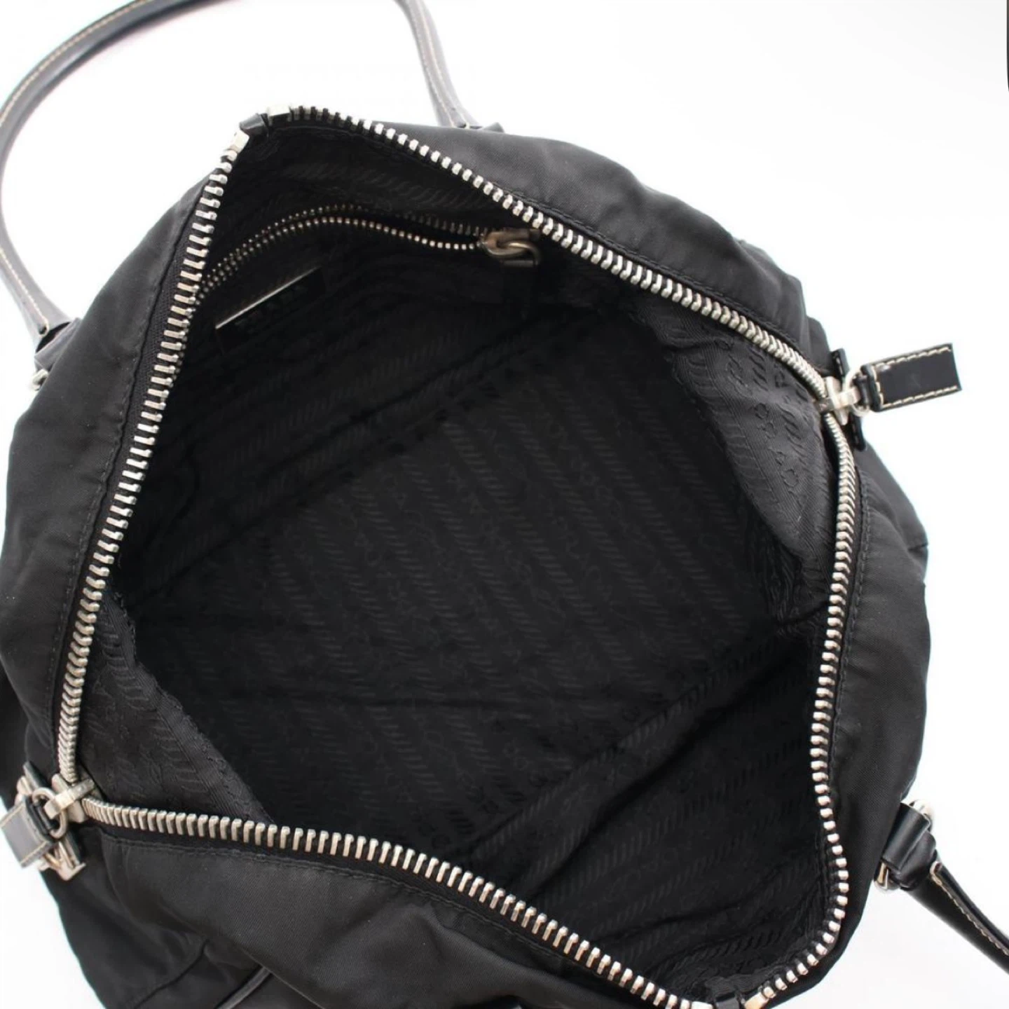 PRADA Vintage Black Nylon Leather Y2K Bag - photo 3
