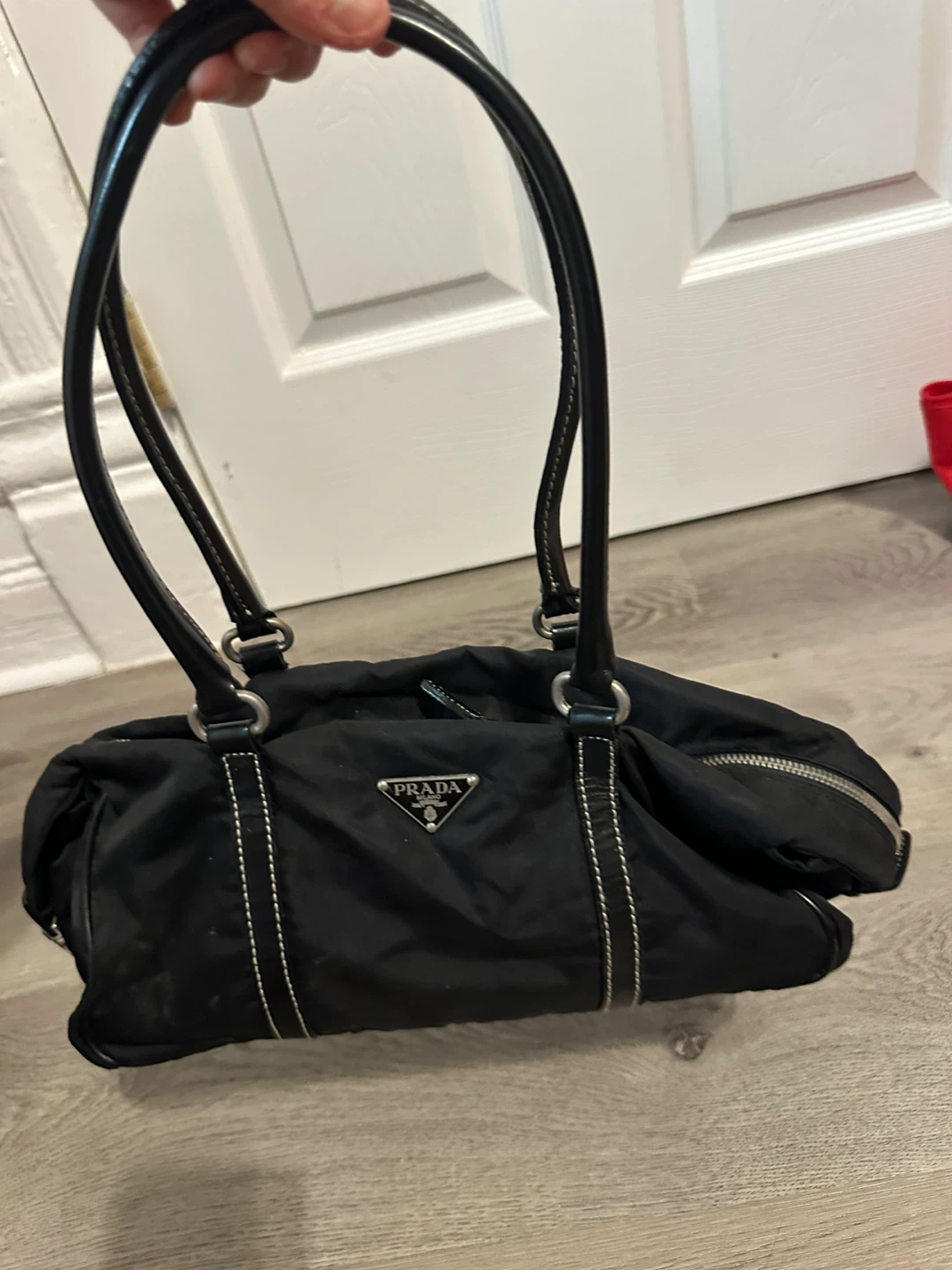 PRADA Vintage Black Nylon Leather Y2K Bag - photo 4