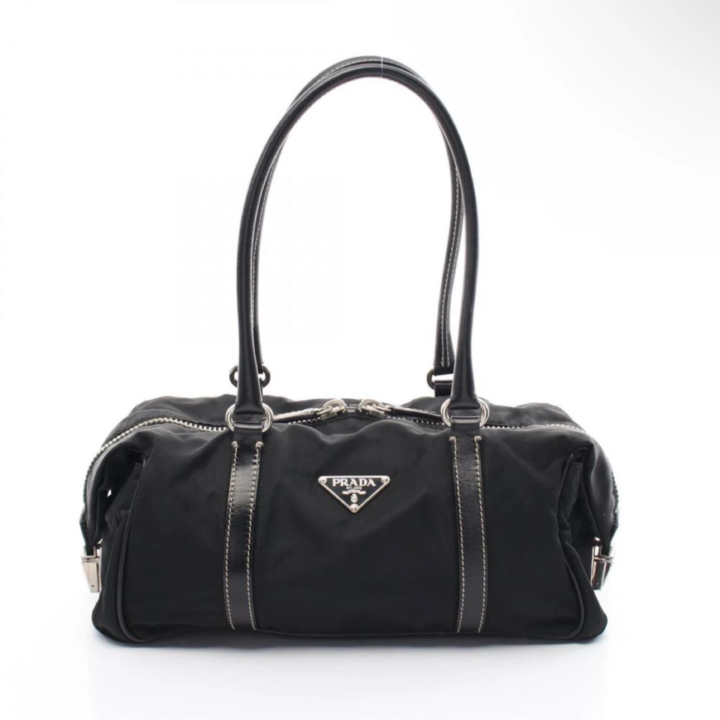 PRADA Vintage Black Nylon Leather Y2K Bag