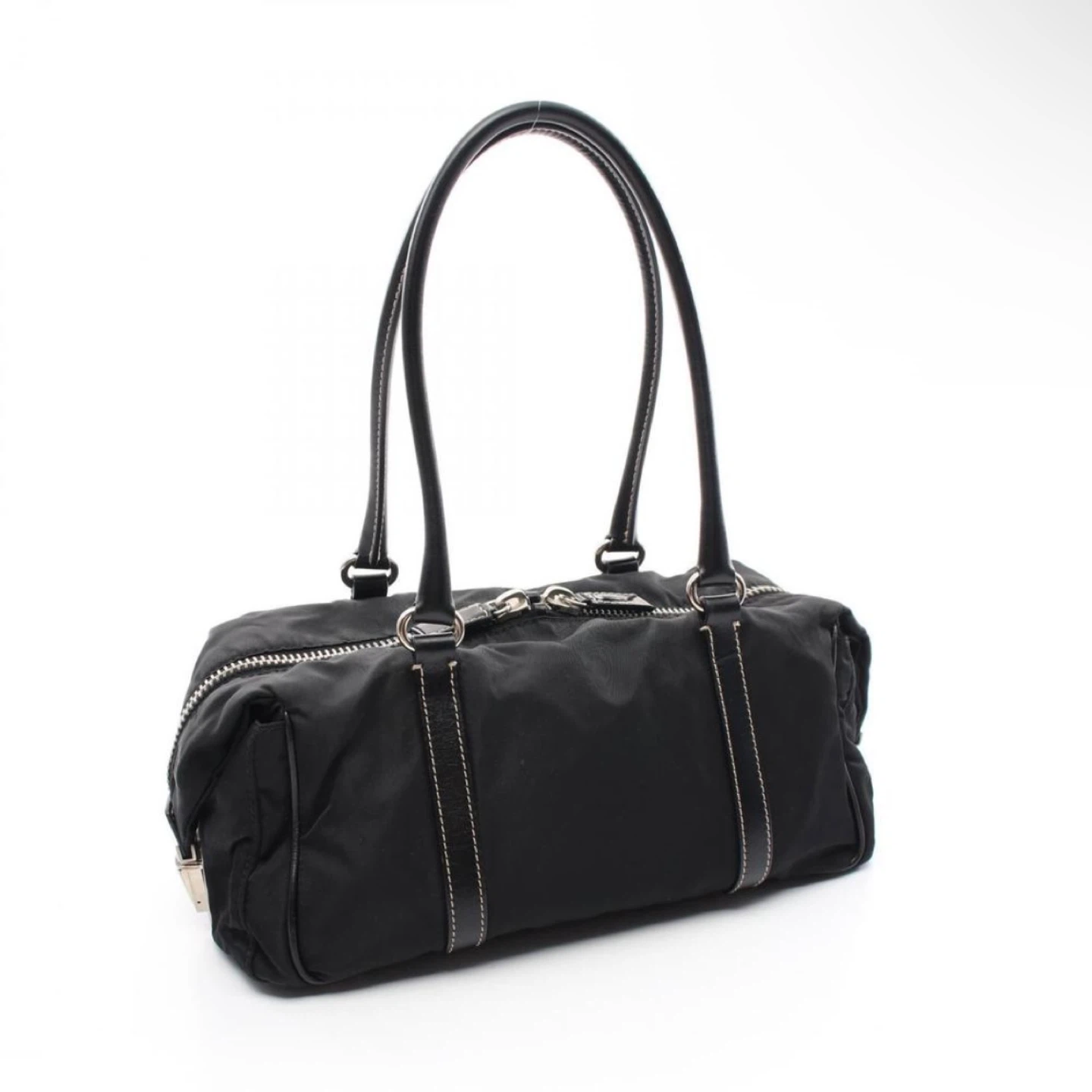 PRADA Vintage Black Nylon Leather Y2K Bag - photo 2