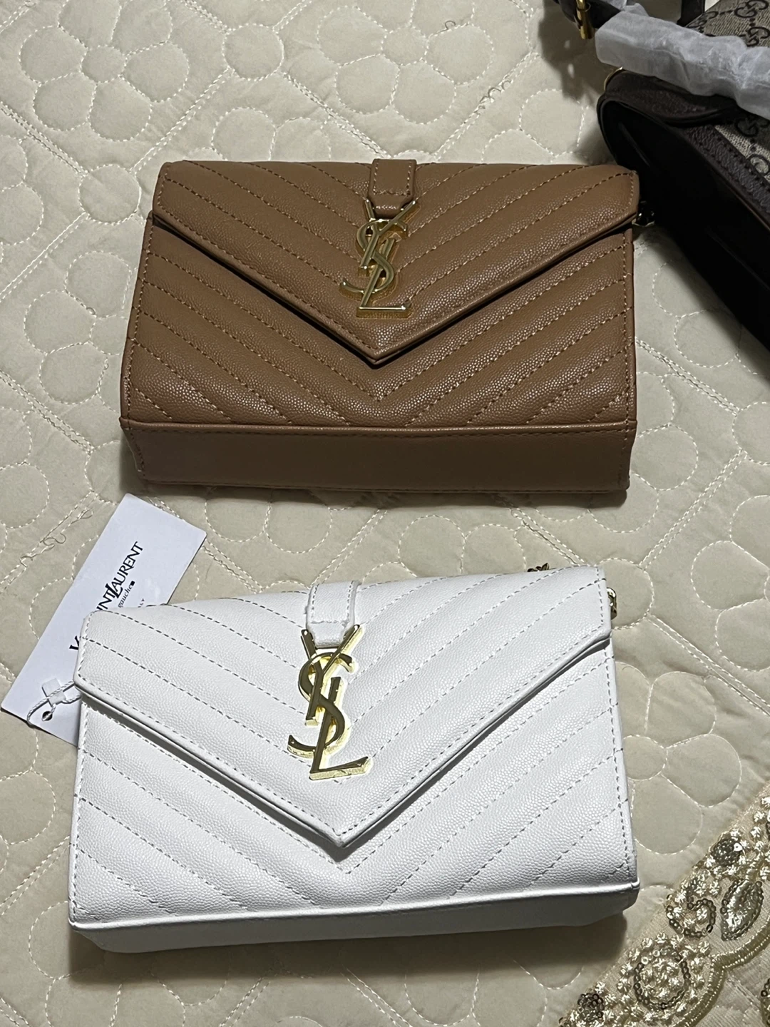 Saint Laurent YSL Wallets/Clutches - Brown & White - photo 4