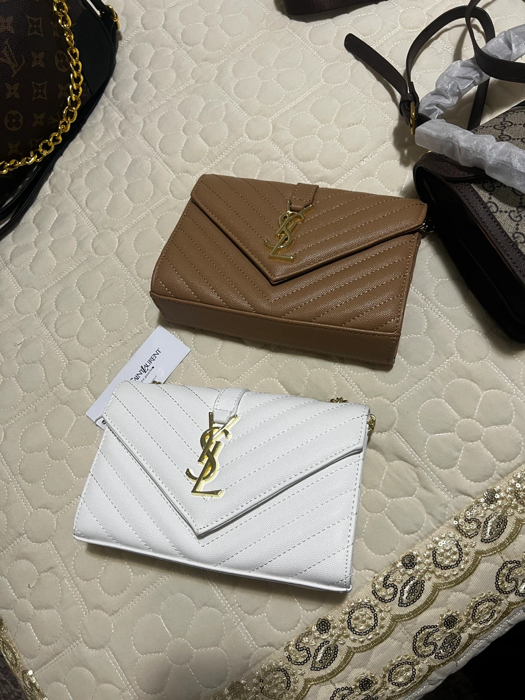 Saint Laurent YSL Wallets/Clutches - Brown & White - photo 5