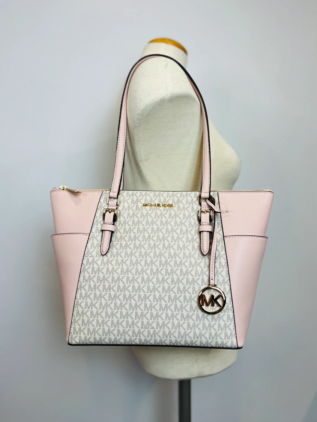 Michael Kors Jet Set Saffiano Leather Tote Pink