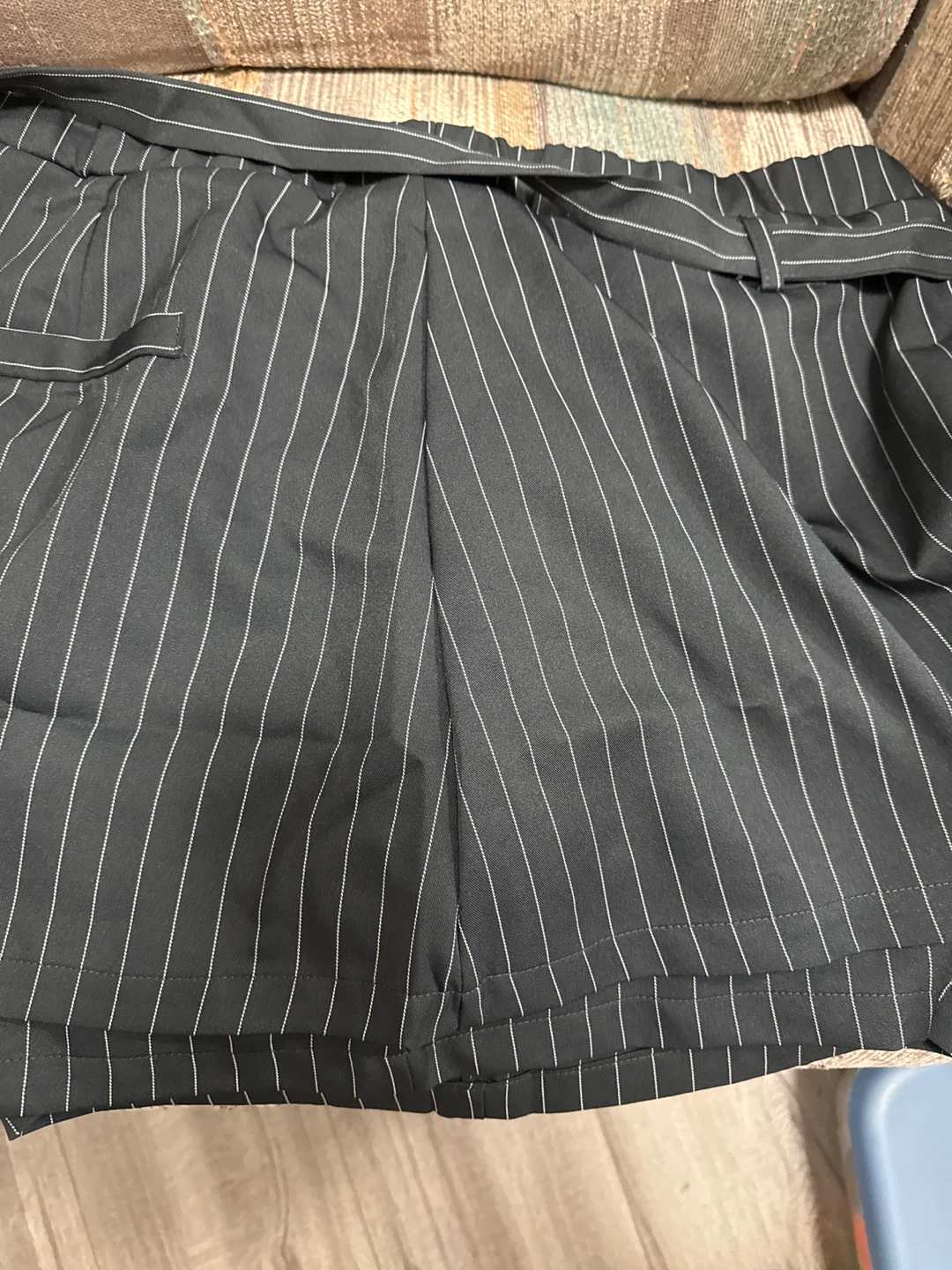 Striped High-Waisted Shorts with Belt size 10 to 12 - photo 3