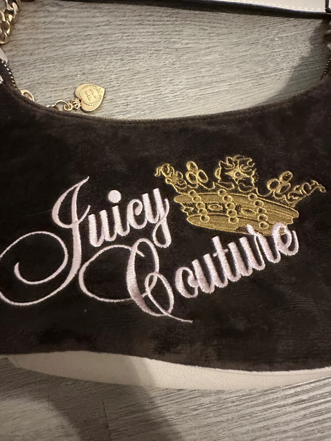 Juicy Couture Y2K Velour Brown The Key To Juicy Shoulder Bag - photo 5