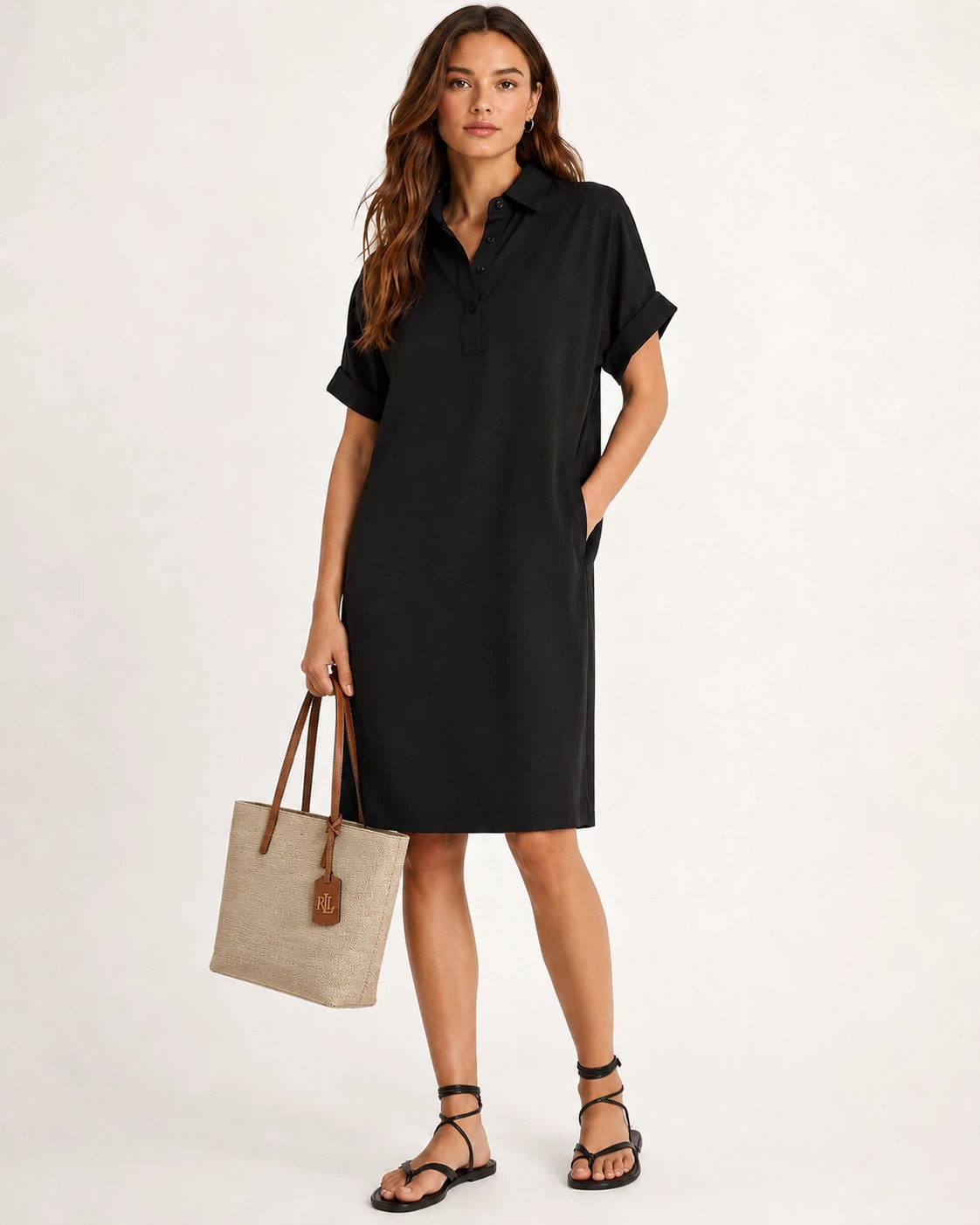 Minimalist Polo Style Shirt Dress