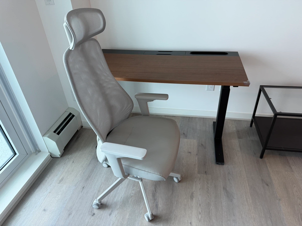 Grey Ergonomic Office Chair with Headrest