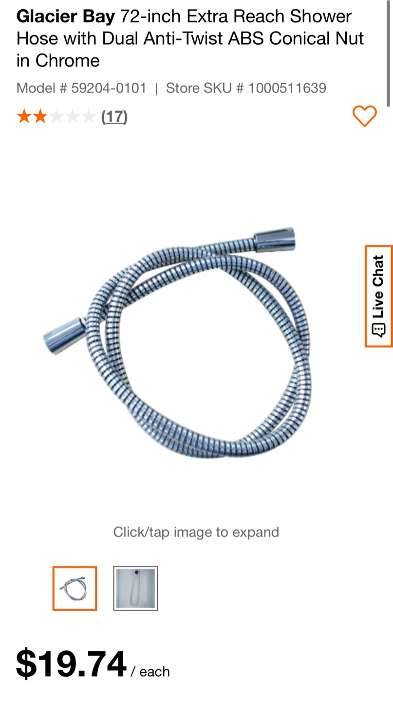 72 inch Extra Reach Shower Hose