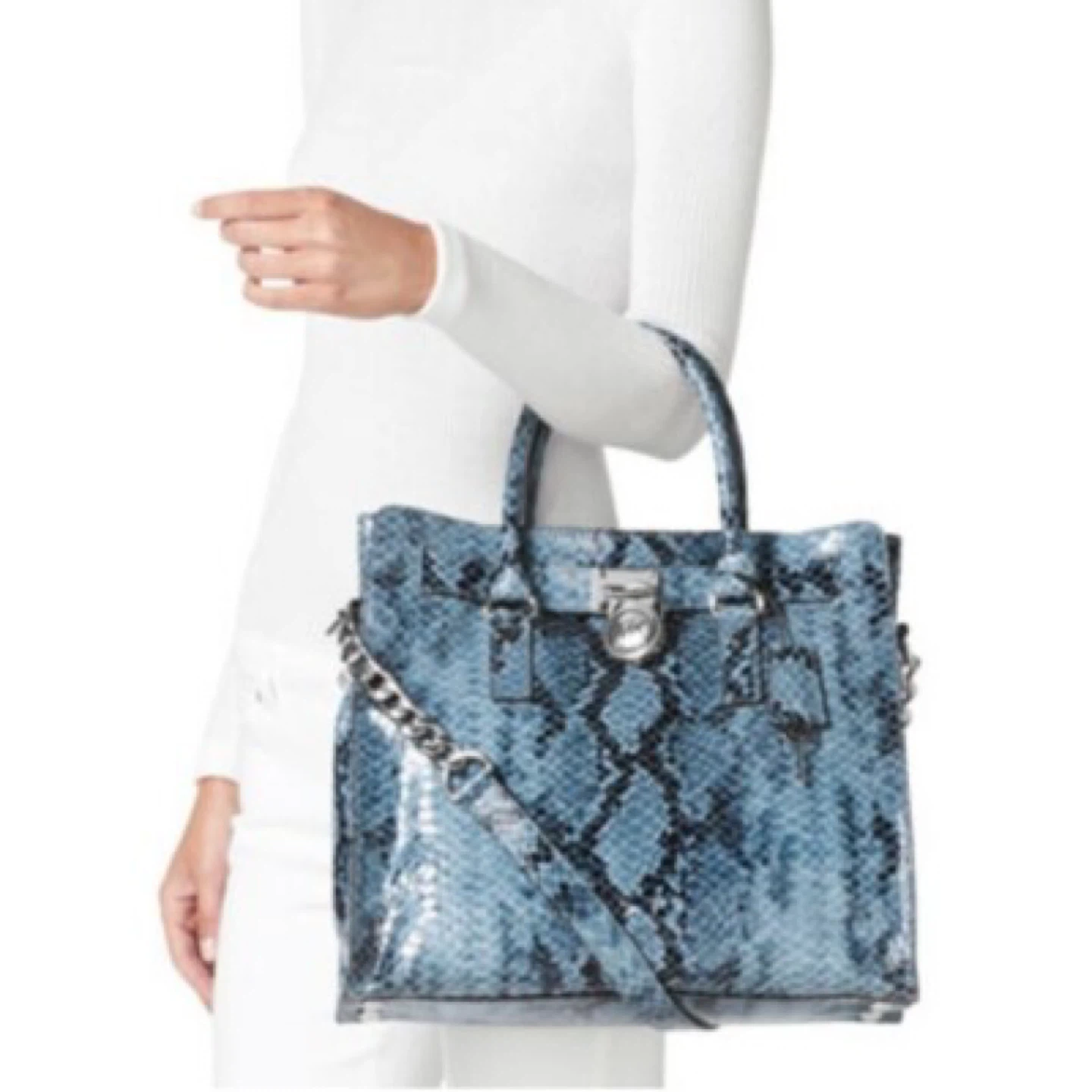 Michael’s Kors Blue Snakeskin Hamilton Bag - photo 2