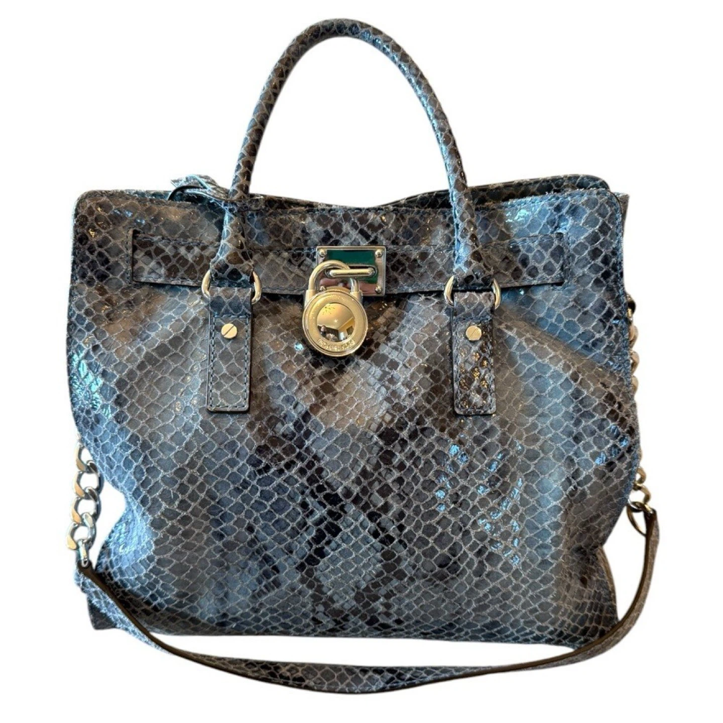 Michael’s Kors Blue Snakeskin Hamilton Bag