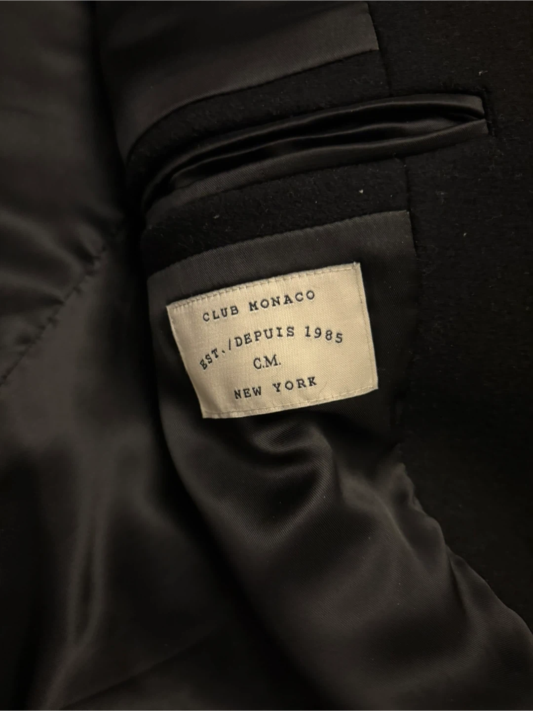Club Monaco Men’s Black Wool Blend Overcoat - photo 3