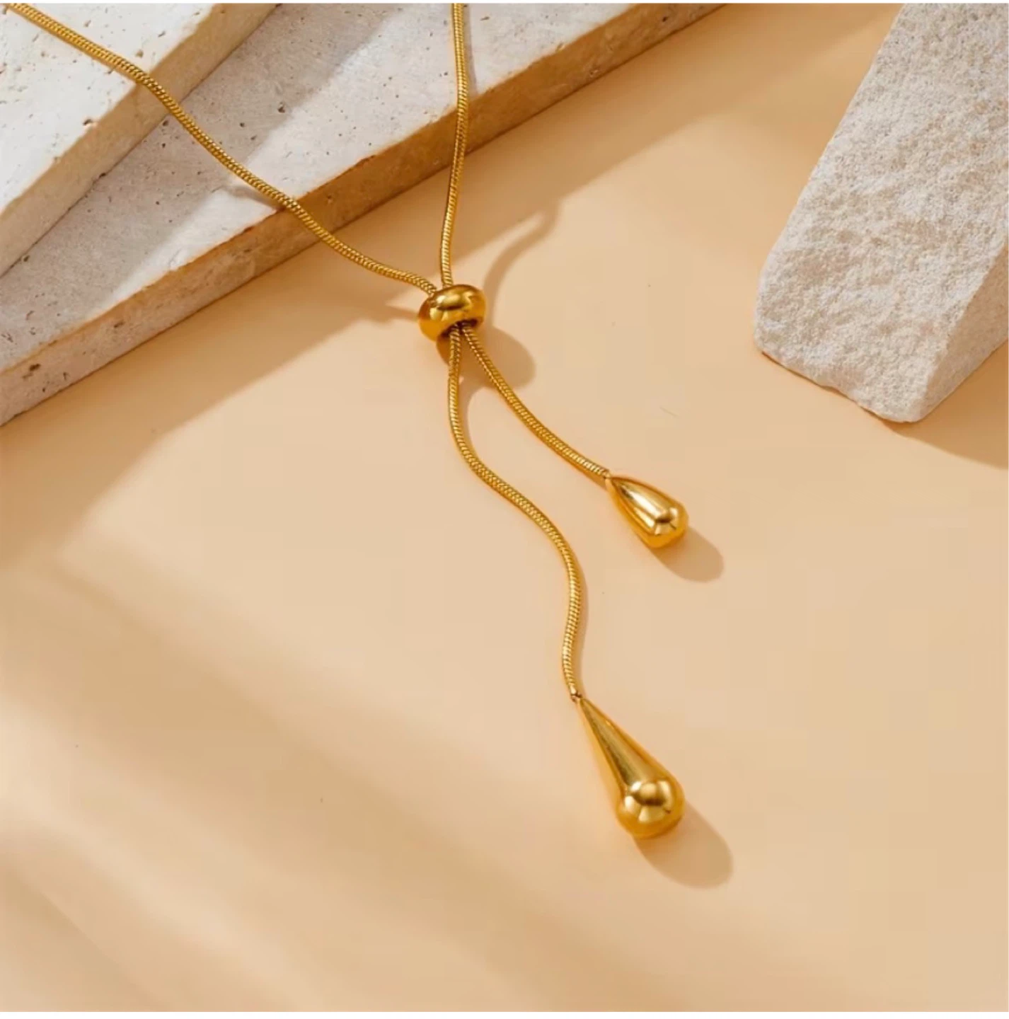 18k gold plated stainless steel necklace and earrings - photo 5