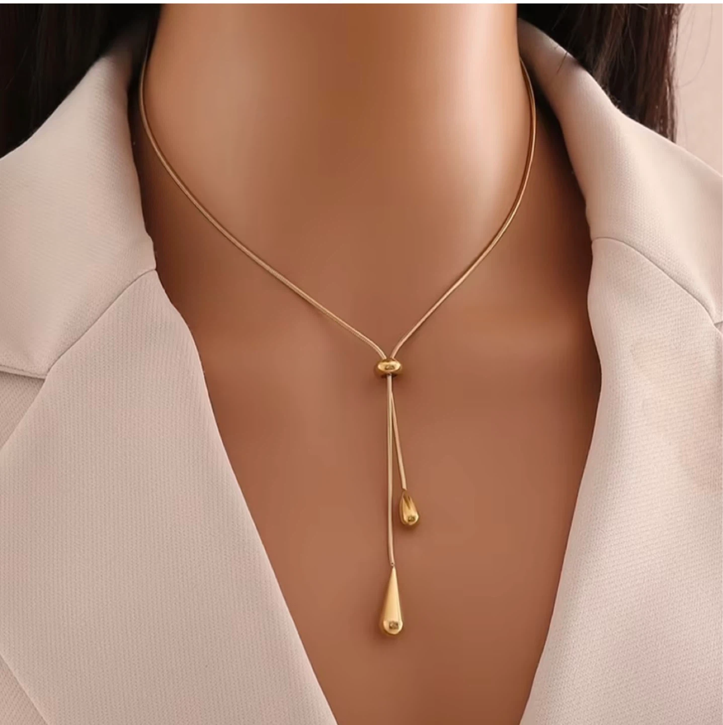 18k gold plated stainless steel necklace and earrings - photo 4