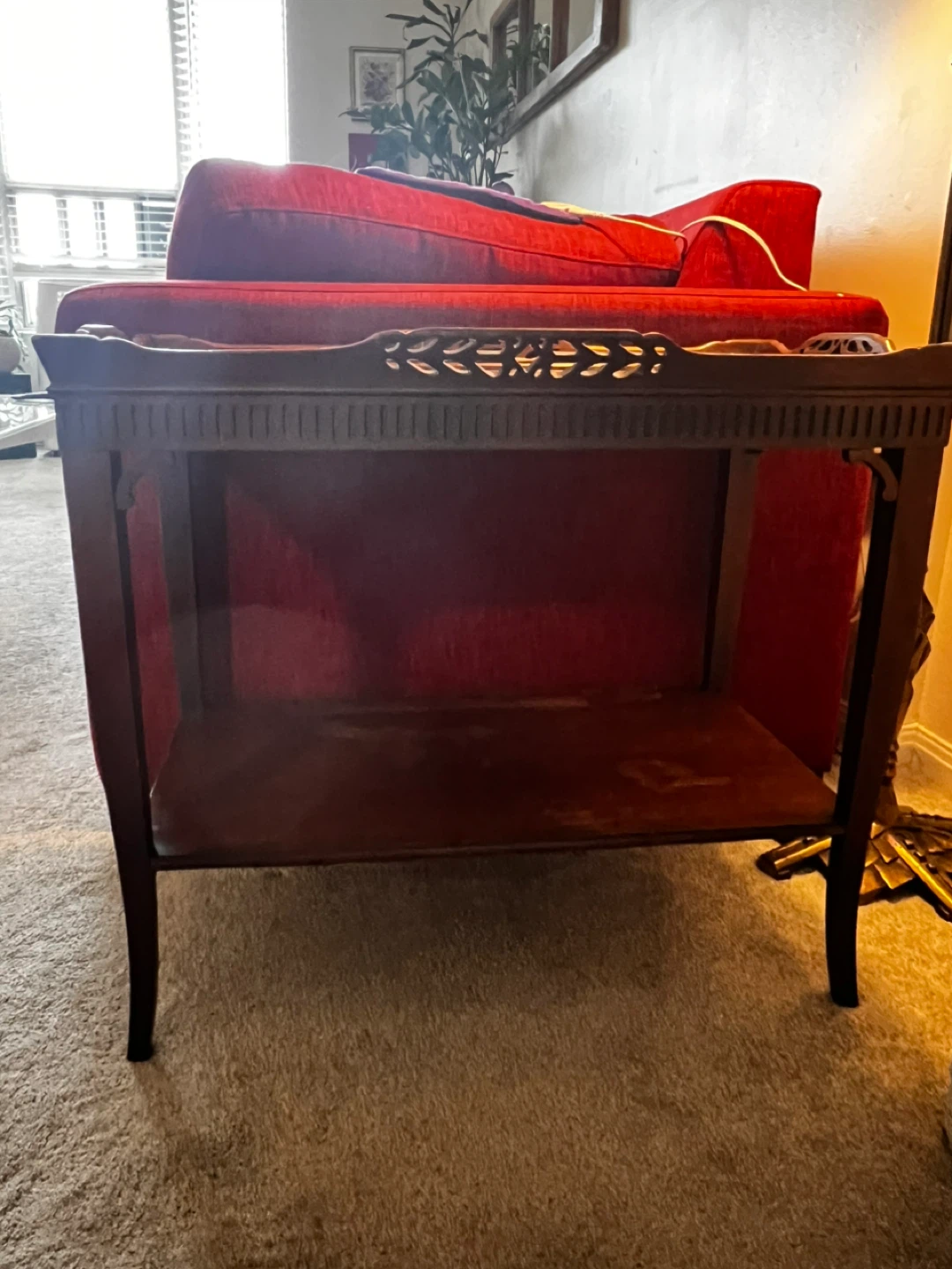 Vintage Mahogany Chippendale Accent End Table Tray Gallery - photo 2