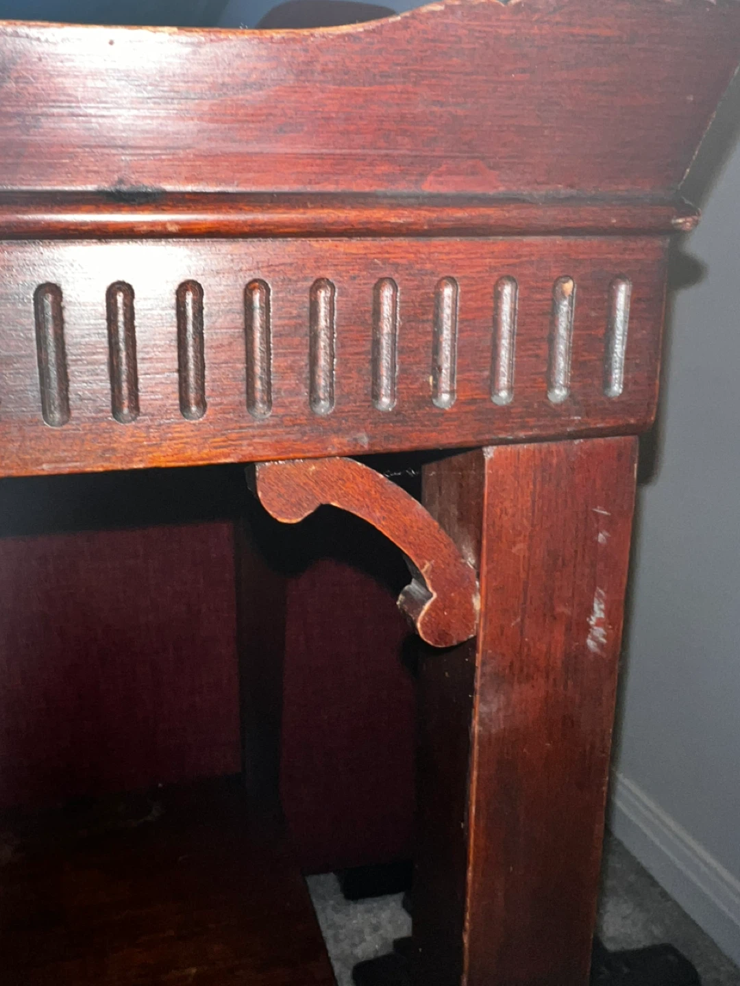 Vintage Mahogany Chippendale Accent End Table Tray Gallery - photo 5