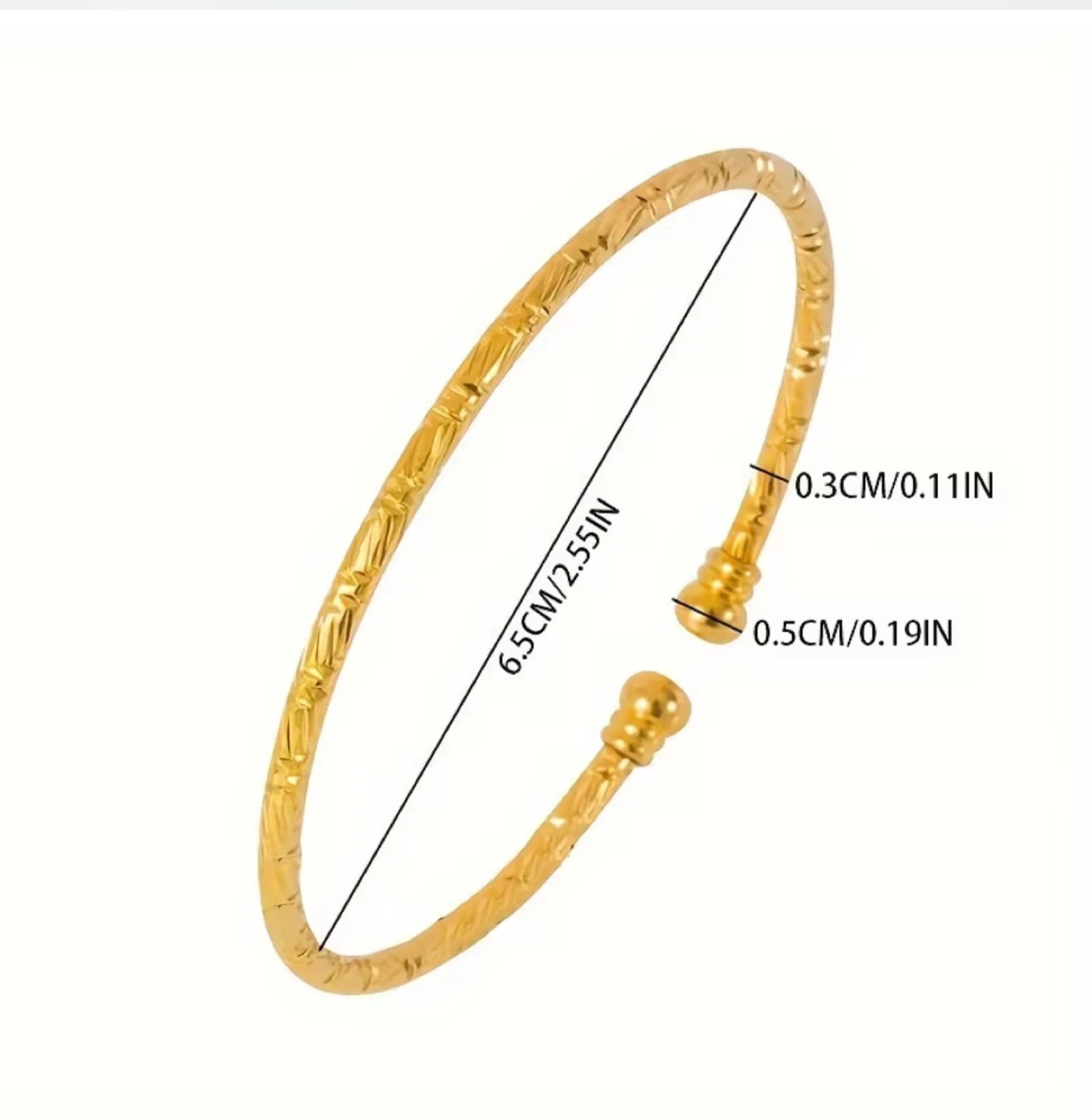 Dubai 24k Gold plated Tone Bangle Set - photo 2