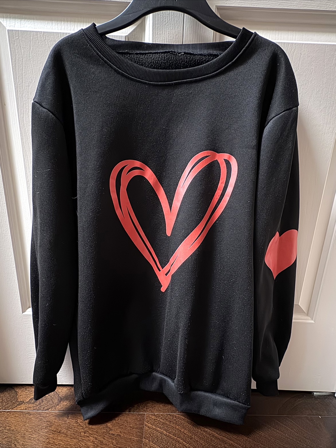Black Sweatshirt with Red Heart Graphic - photo 2