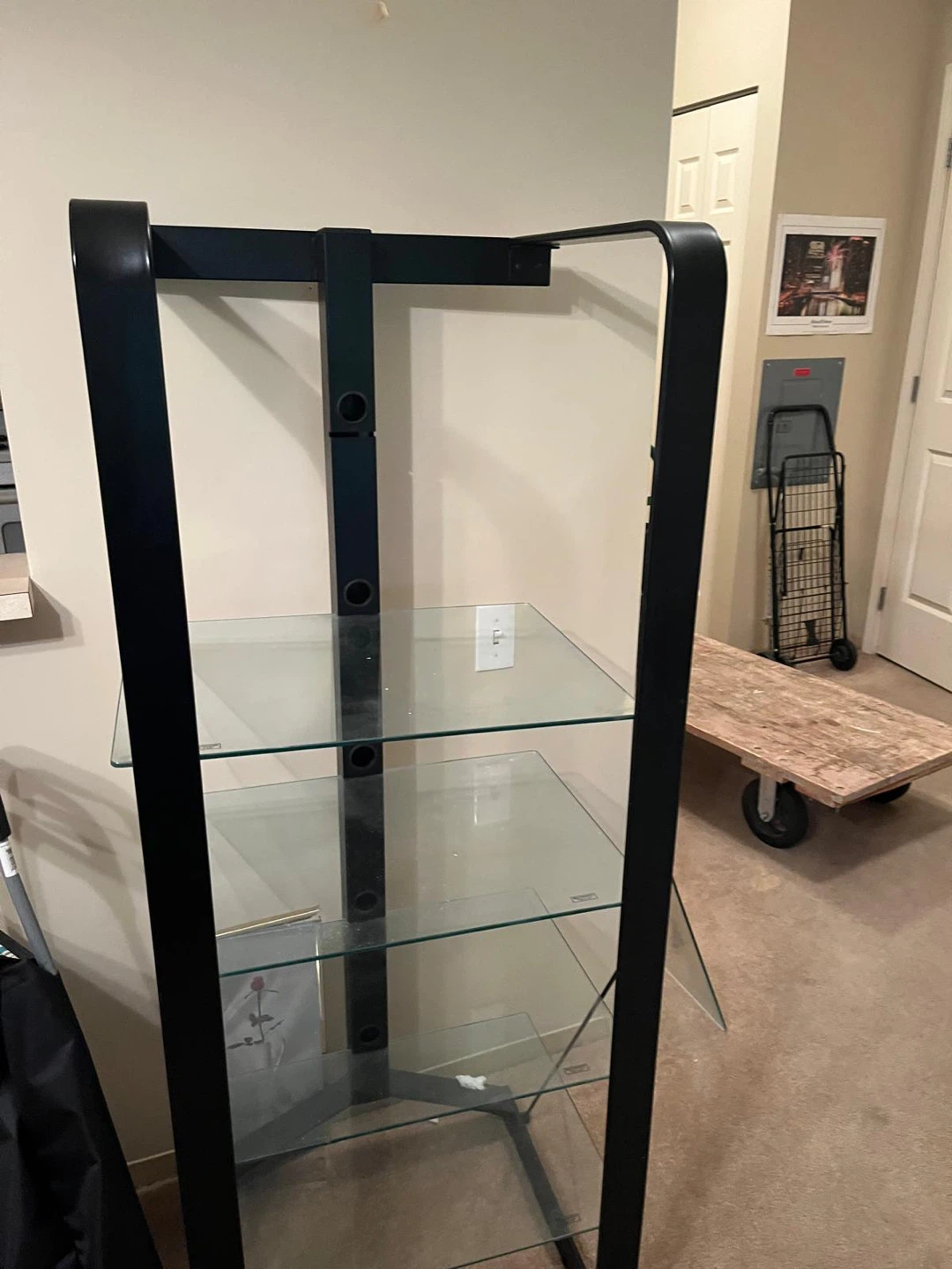 Black Metal and Glass Display Shelf - photo 2