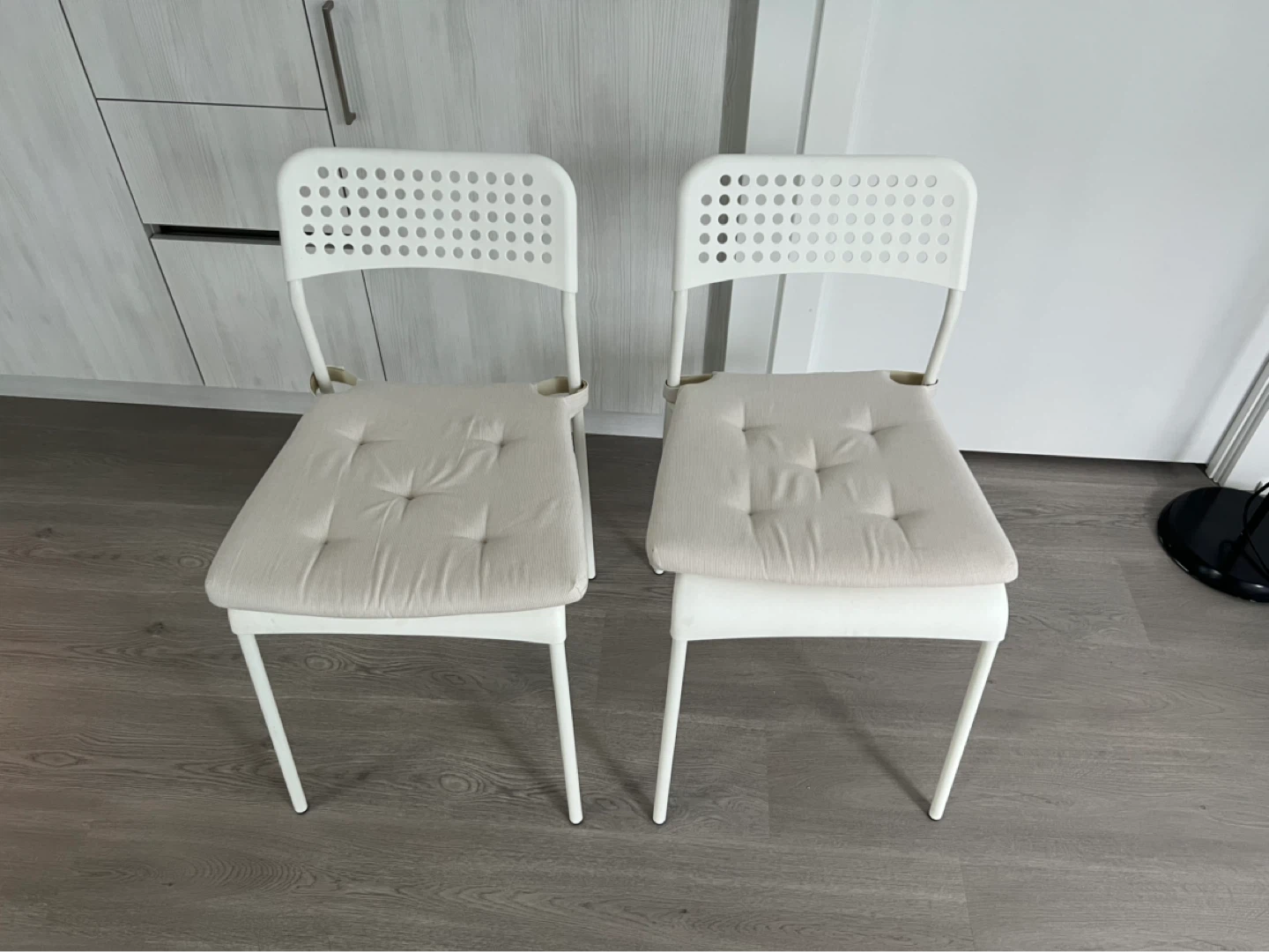 IKEA White Chairs with Cushions (Set of 2) - photo 2