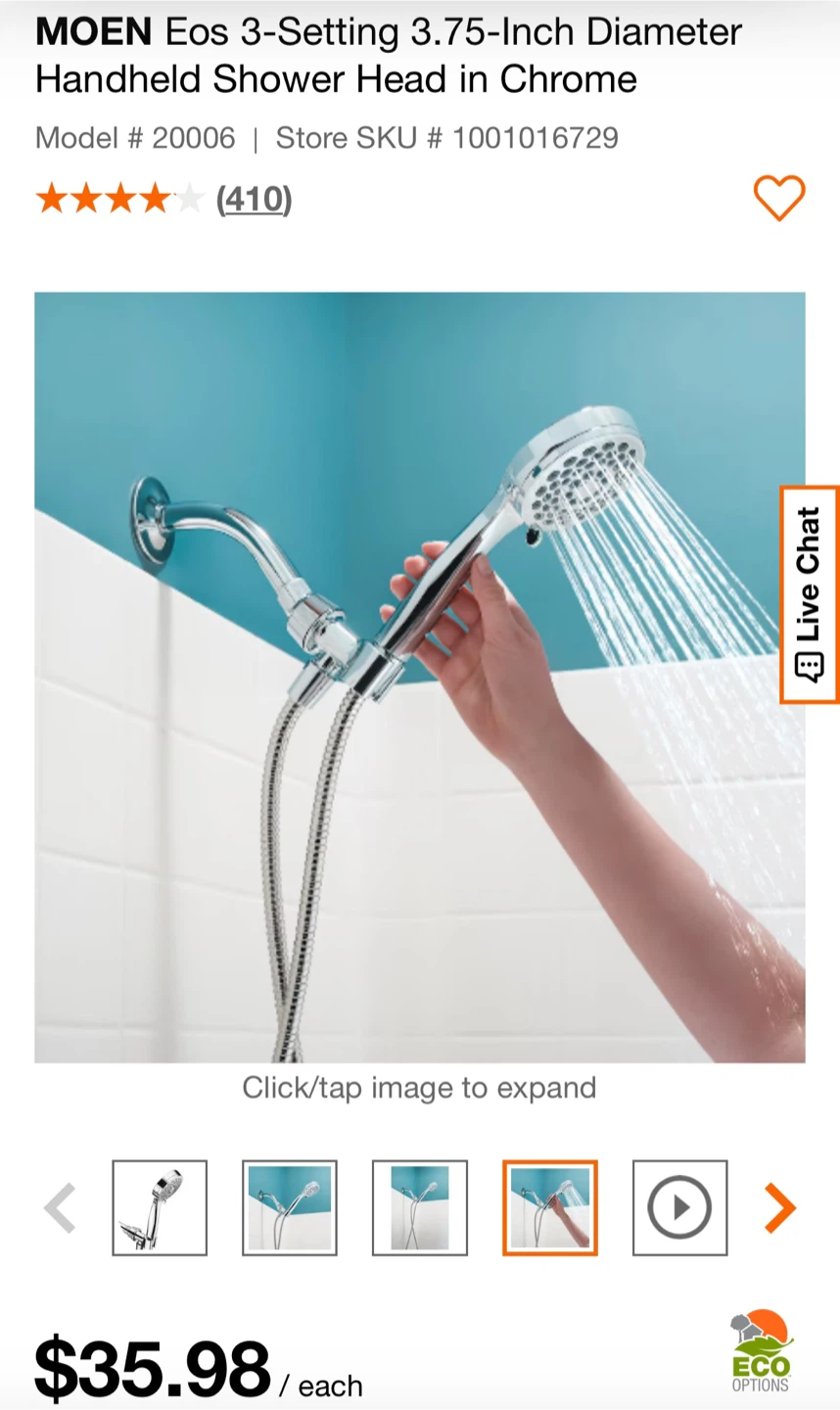 MOEN Fos 3-Setting Handheld Showerhead with Flexible Hose - photo 3