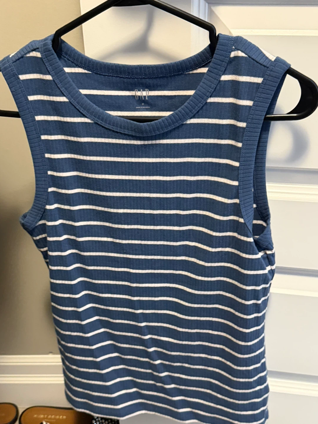 GAP Striped Tank Top - Blue/White - Size M