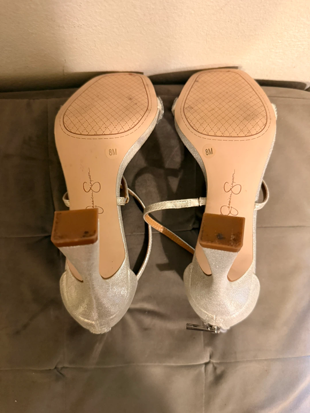 Jessica Simpson Silver Glitter Heels Size 8M - photo 3