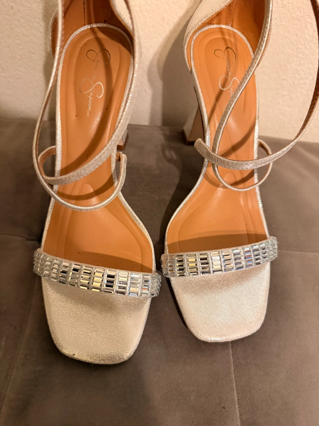 Jessica Simpson Silver Glitter Heels Size 8M
