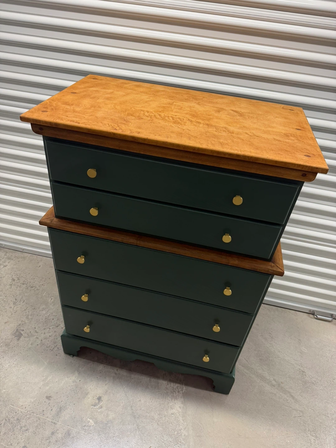 🚨Free Delivery NJ/NY Green Solid Wood Dresser - 5 Drawers - photo 5