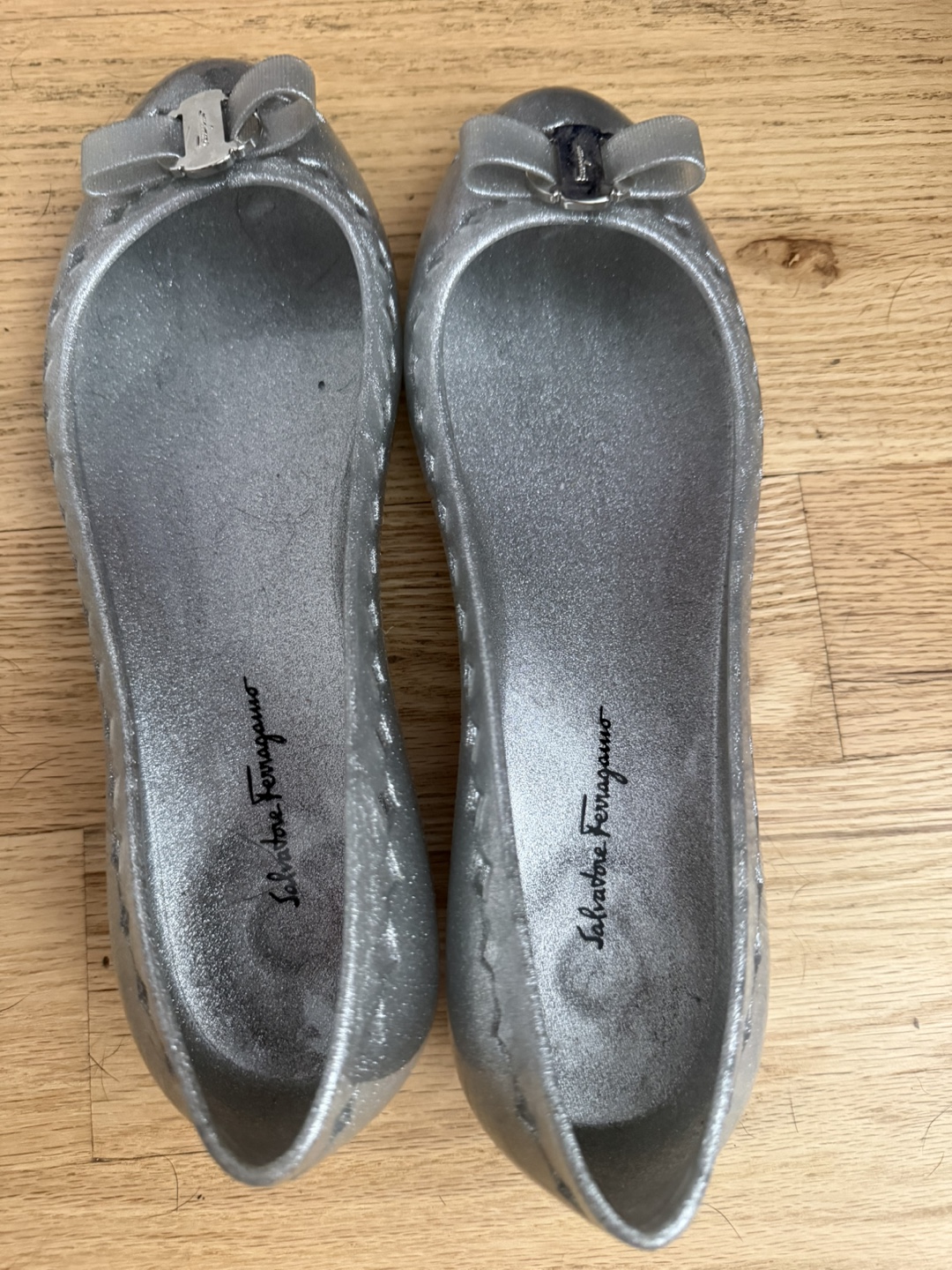Salvatore Ferragamo Silver Jelly Ballet Flats - photo 2