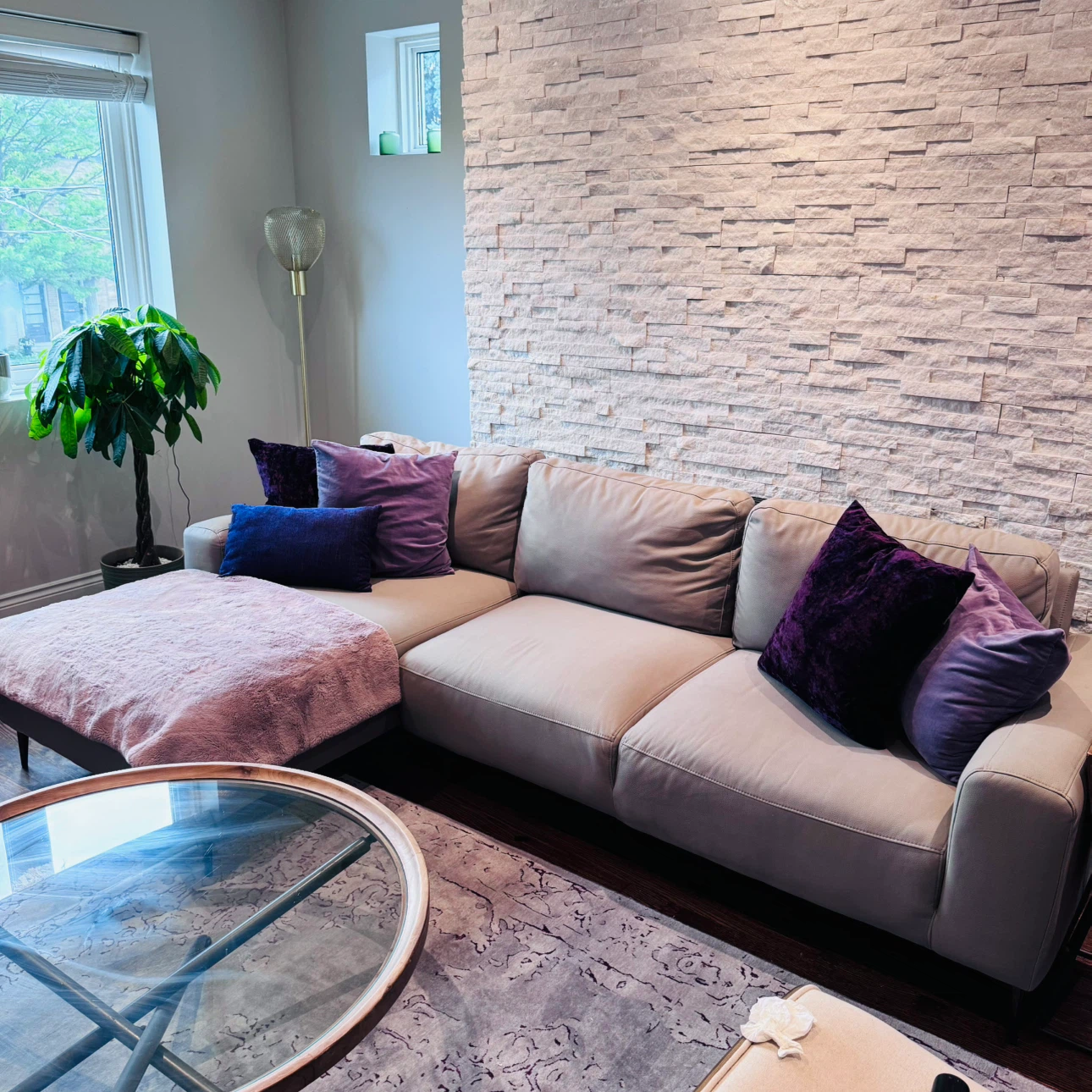 Light gray Sectional Sofa with Chaise
