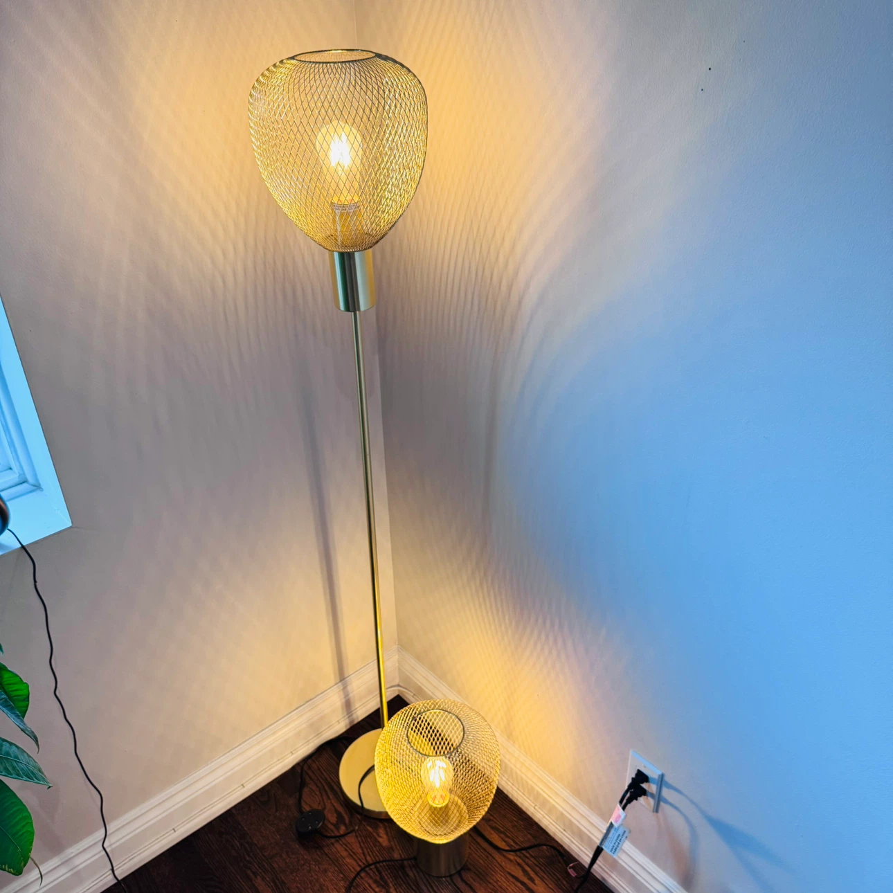 Modern Gold Metal Mesh Floor Lamp