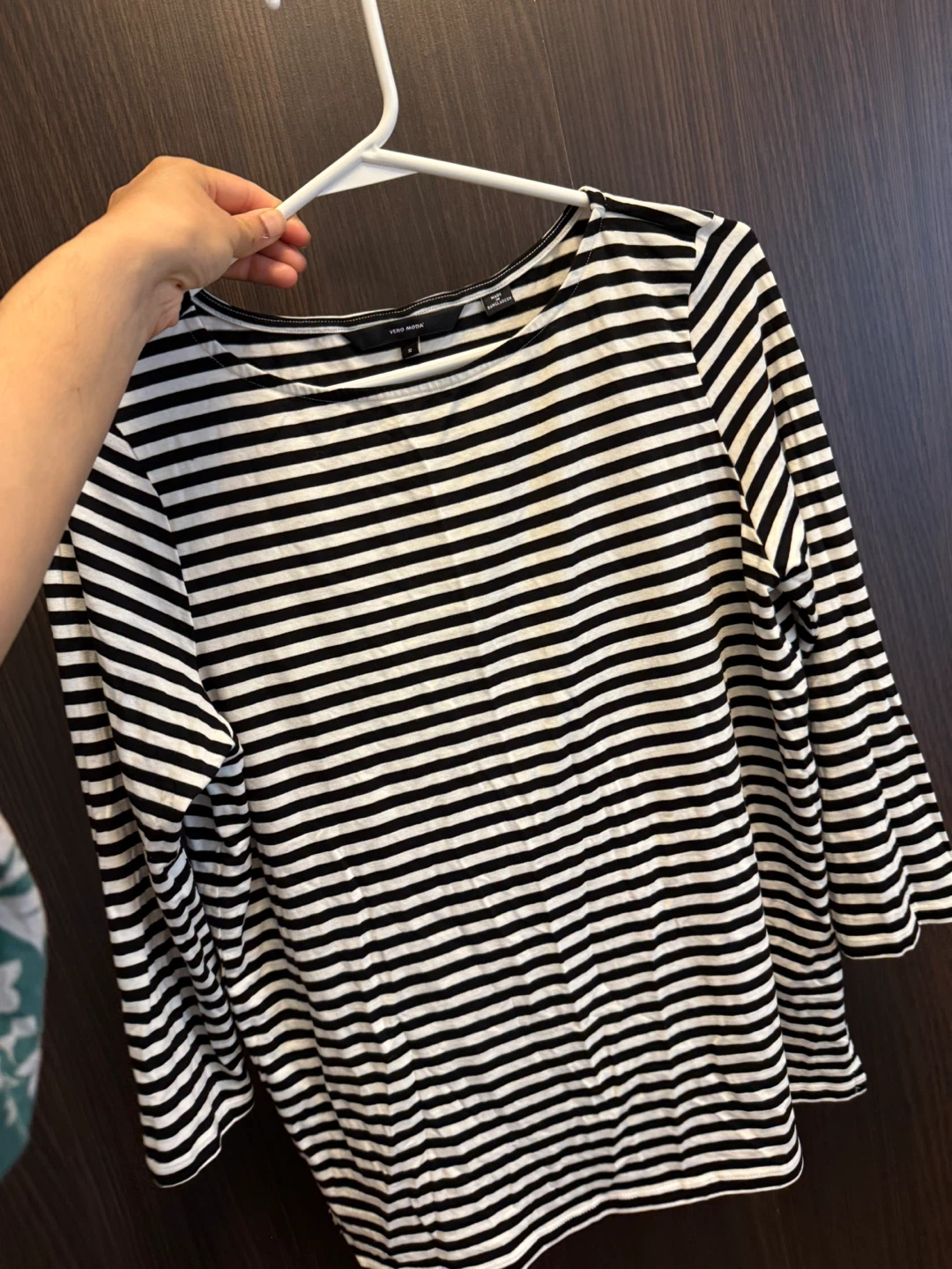 Vero Moda Black & White Striped Long Sleeve Shirt - Size S